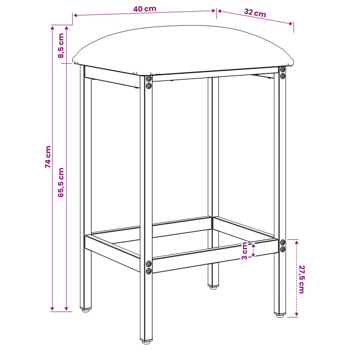 Barska stolica Tamnozelena 40 x 32 x 74 cm Konstruirano drvo