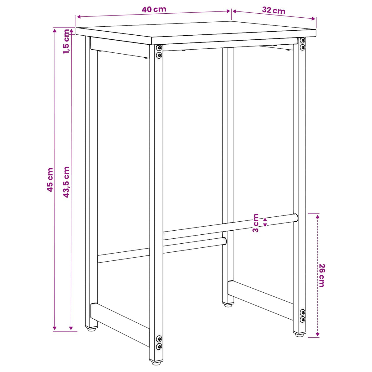 Barska stolica Siva Sonoma 40 x 32 x 64 cm Konstruirano drvo