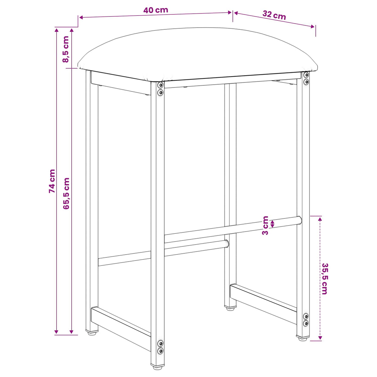 Barska stolica Tamnozelena 40 x 32 x 74 cm Konstruirano drvo