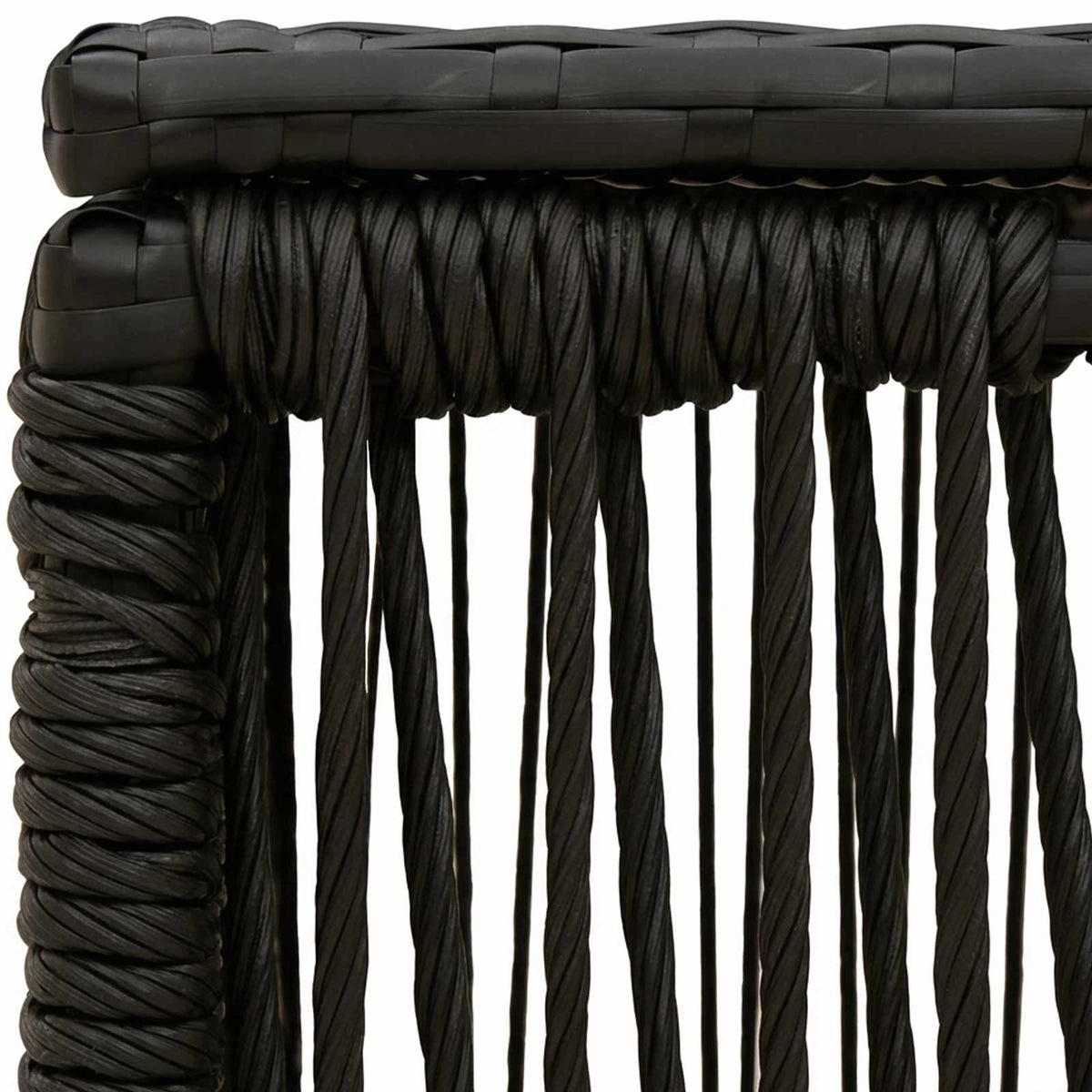 Stol za vrt Crna 55 x 55 x 37 cm PE Rattan i Staklo