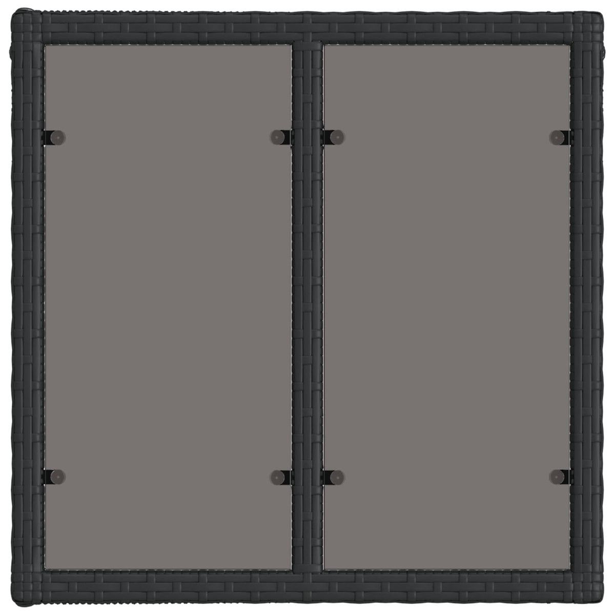 Stol za vrt Crna 55 x 55 x 37 cm PE Rattan i Staklo