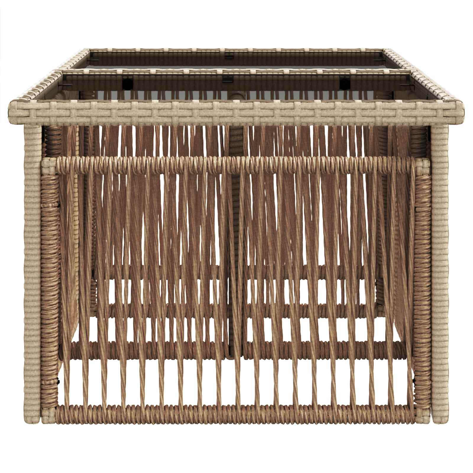 Stol za vrt Bež 100 x 55 x 37 cm PE Rattan i Staklo