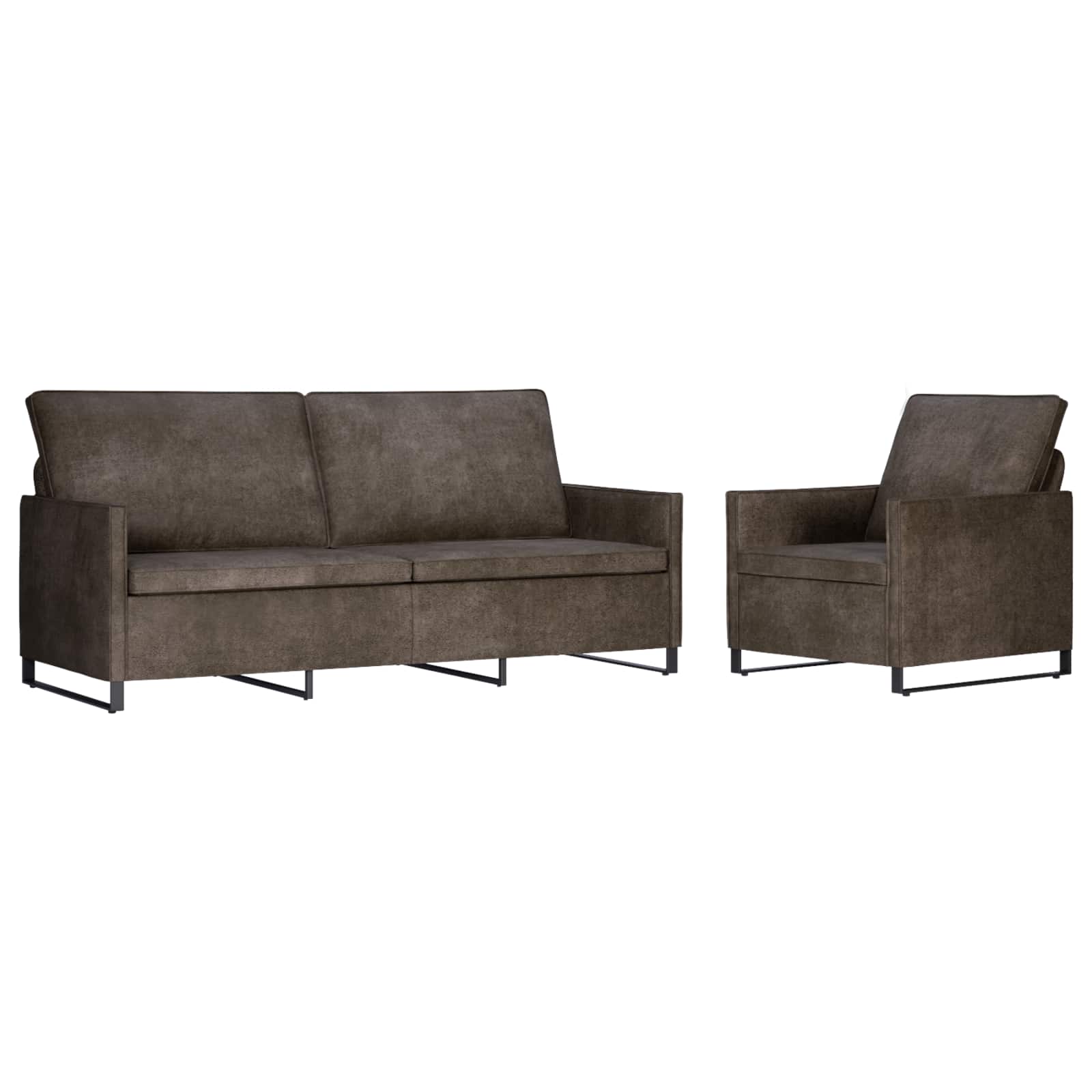 Set sofe 2 pcs Tamnosiva Umjetni sued