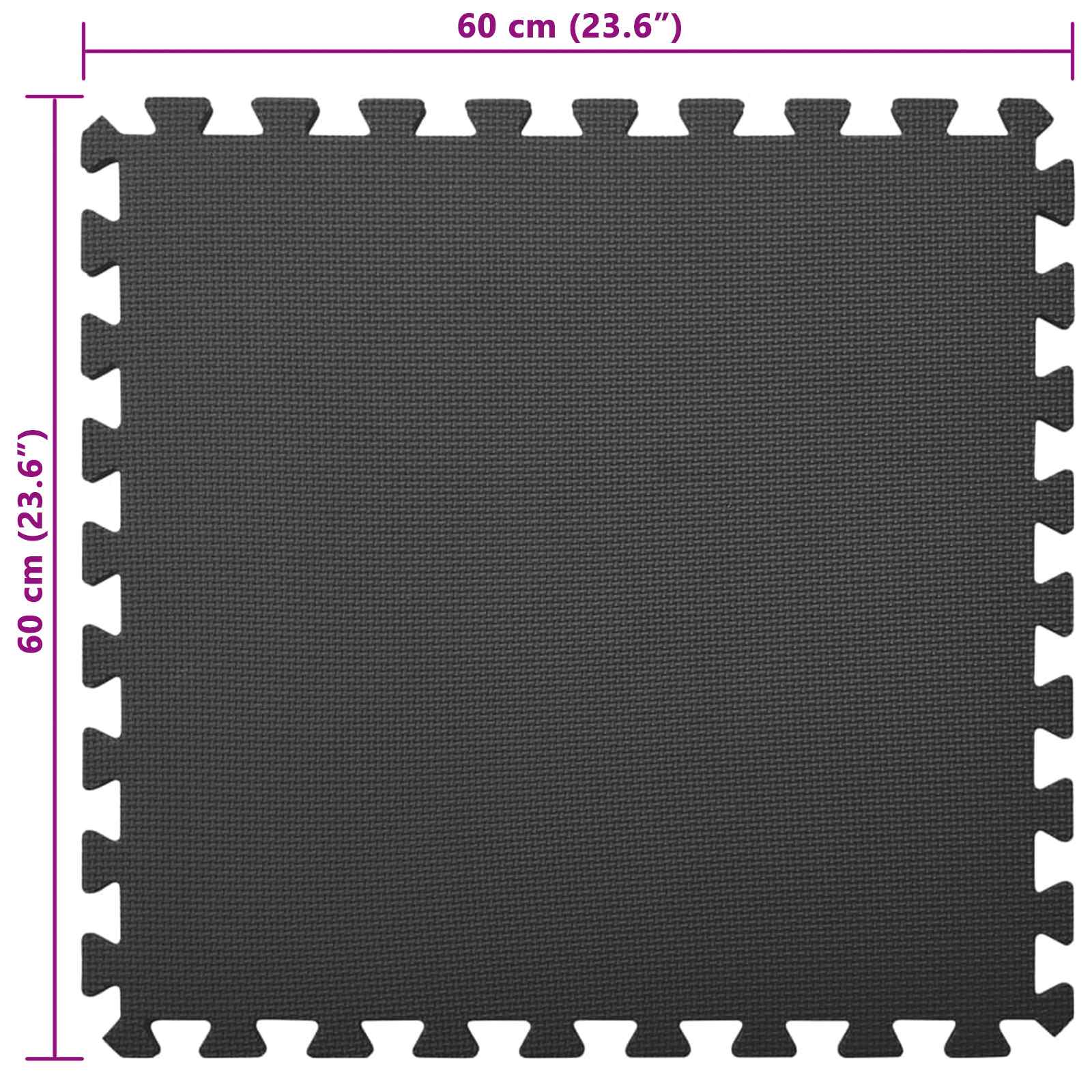 Podloga za bazen 24 pcs Crna 8,64 ㎡ EVA pjenasti materijal