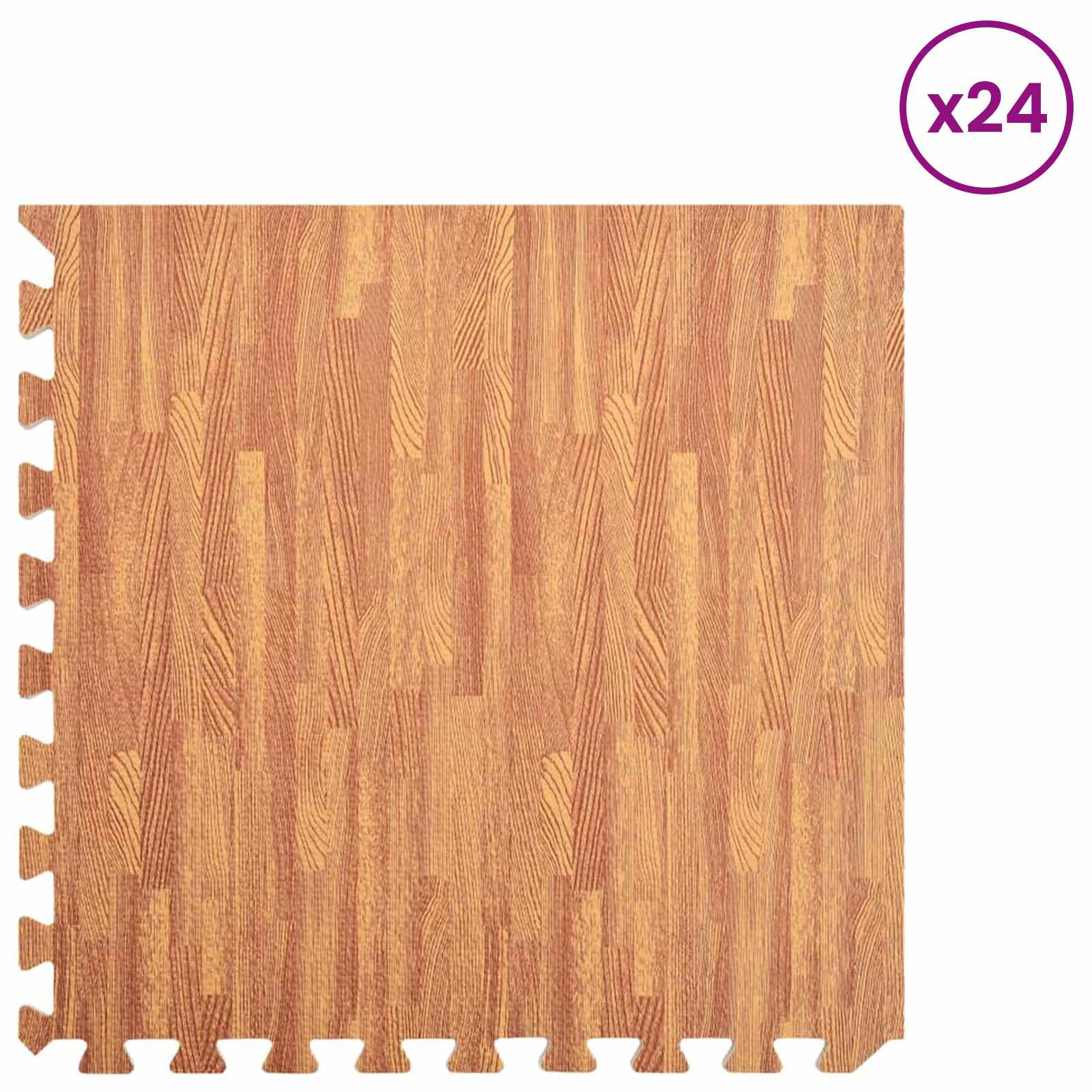 Podloga za bazen 24 pcs boja drva 8,64 ㎡ EVA pjenasti materijal