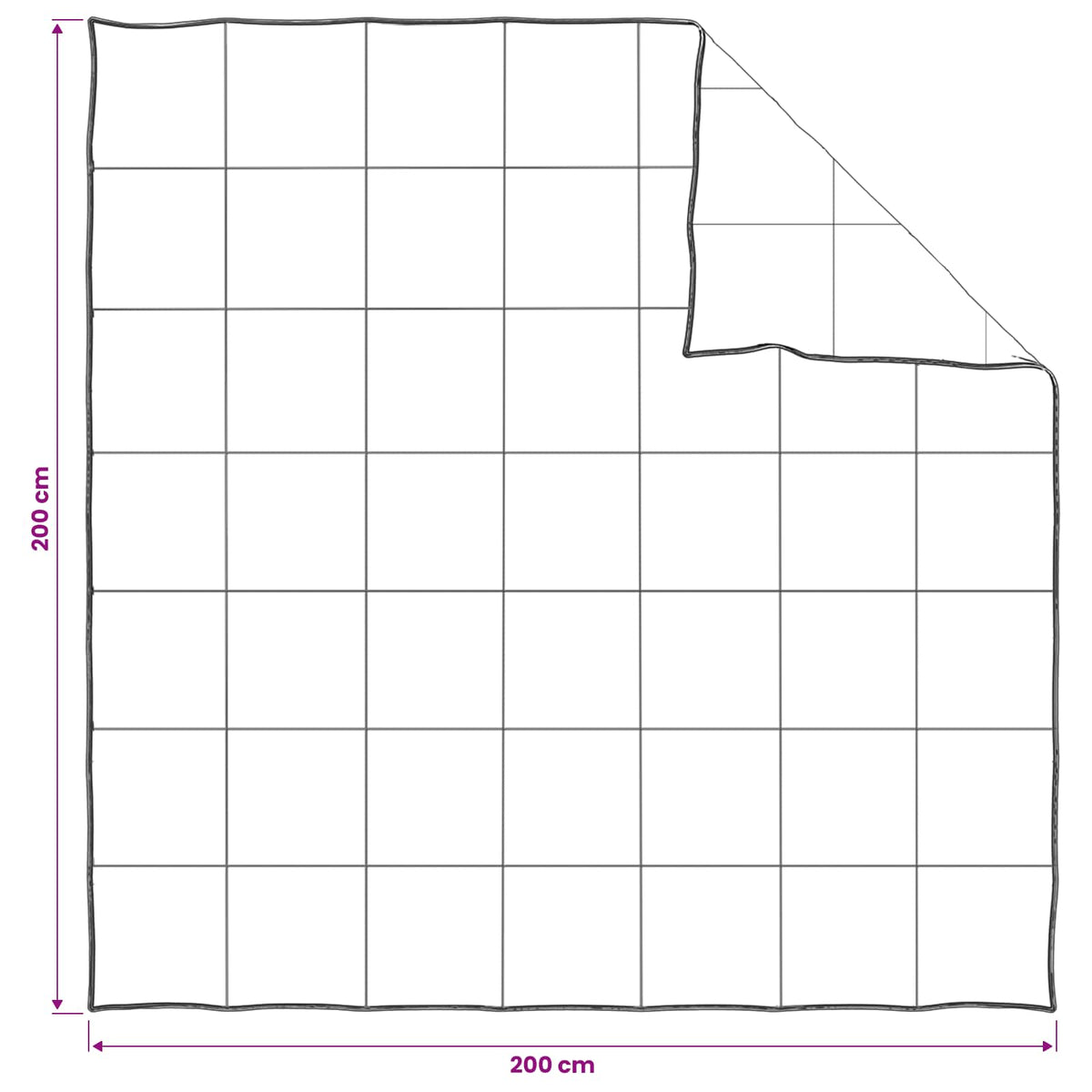 Set deka 2 kom. 200 x 200 cm 250 gsm Prirodni kapok Bež
