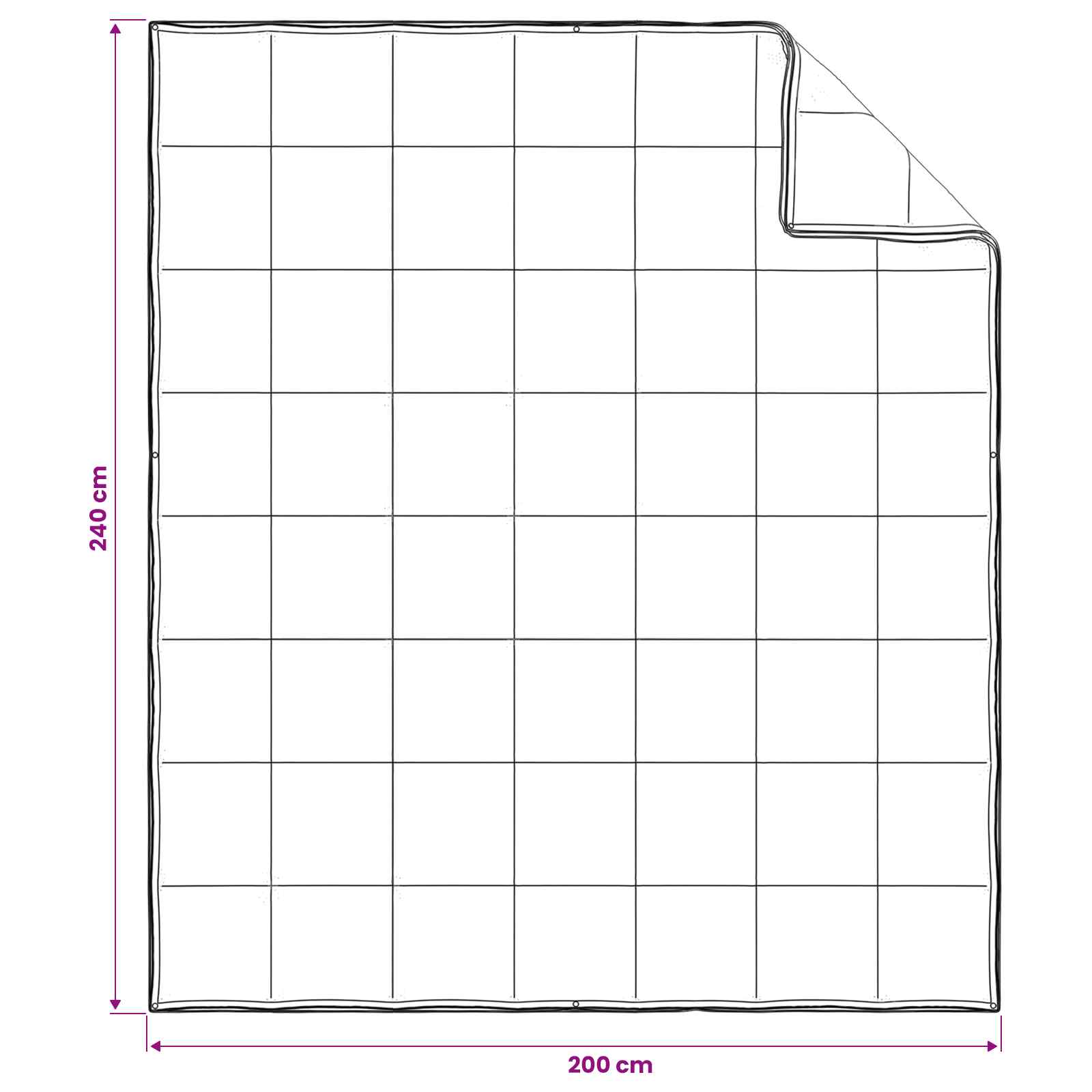 Set deka 3 kom. 200 x 240 cm Sve sezone Bambus Bijela