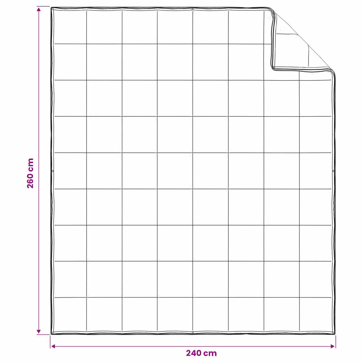 Set deka 3 kom. 260 x 240 cm Sve sezone Bambus Bijela