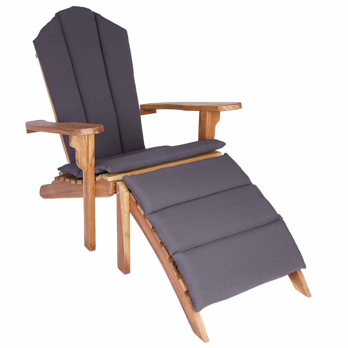 Vrtna stolica Adirondack s osloncem za noge Prirodna
