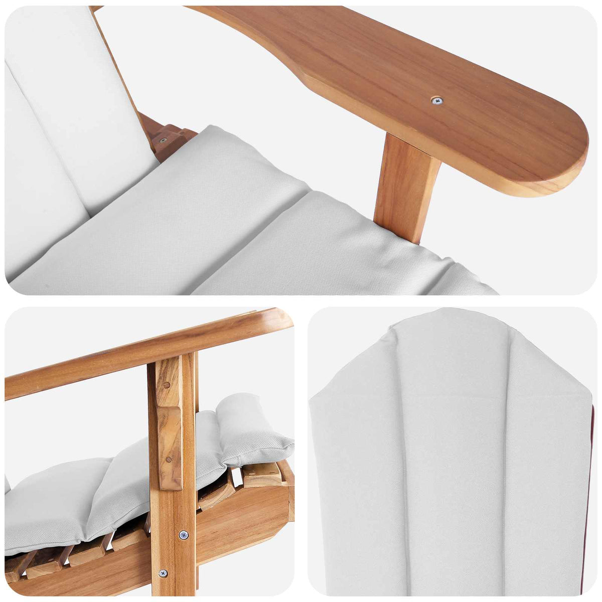 Vrtna Adirondack stolica Prirodna Čvrsto teak drvo