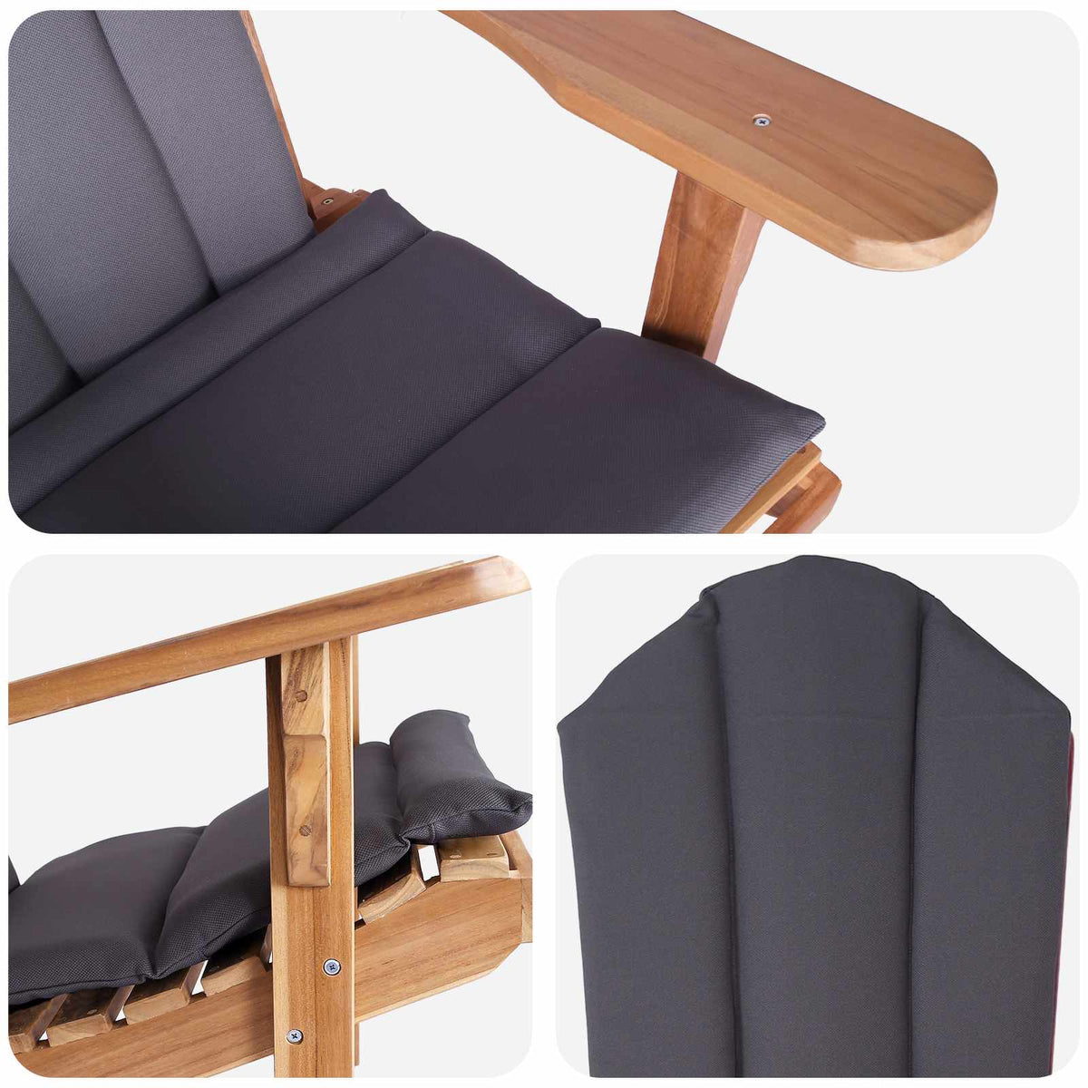 Vrtna Adirondack stolica Prirodna Čvrsto teak drvo