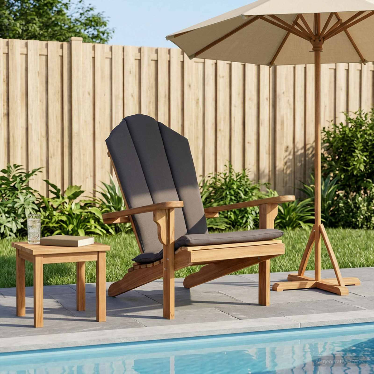 Vrtna Adirondack stolica Prirodna Čvrsto teak drvo