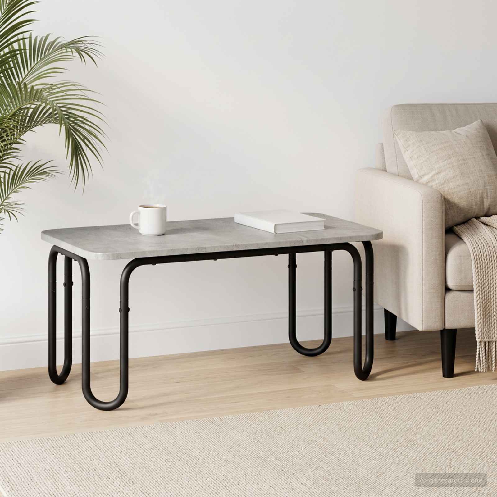 Stolić za kavu Betonska siva 100 x 50 x 45 cm Konstruirano drvo