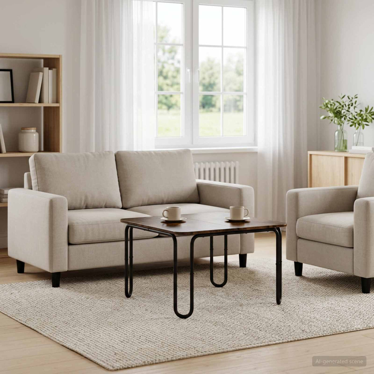 Stolić za kavu Dimljeni hrast 100 x 100 x 45 cm