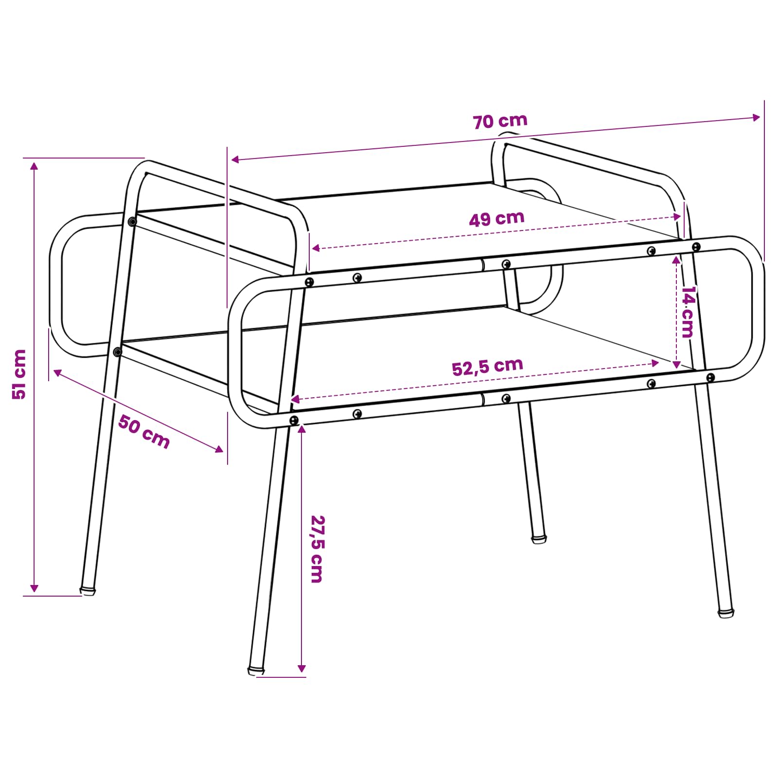 Stolić za kavu Crni hrast 70 x 50 x 51 cm Konstruirano drvo