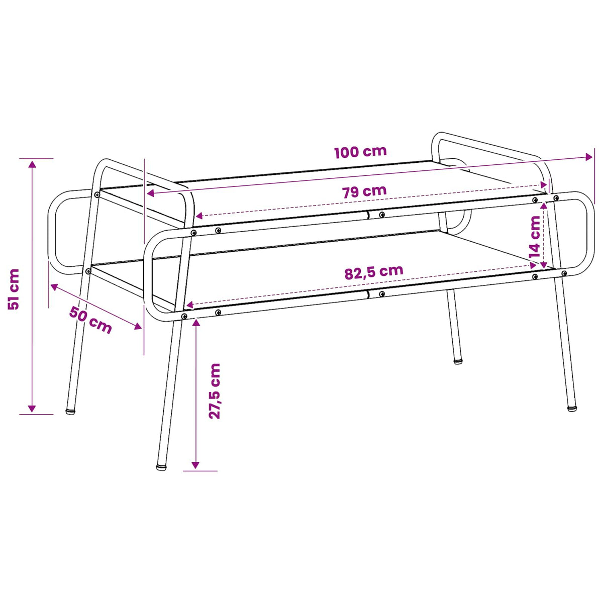 Stolić za kavu Crni hrast 100 x 50 x 51 cm Konstruirano drvo