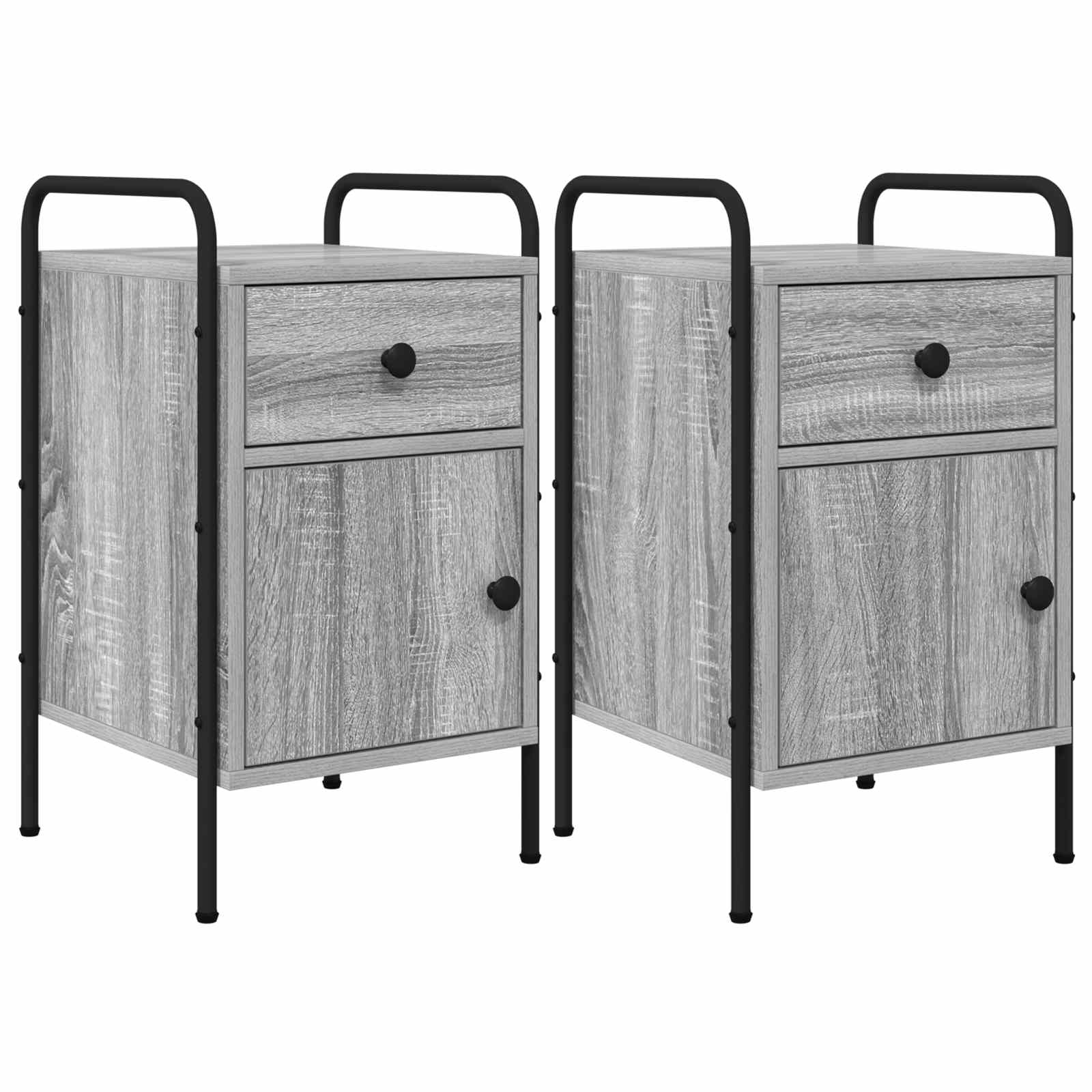 Noćni ormar 2 kom. Siva Sonoma 35 x 36,5 x 61 cm