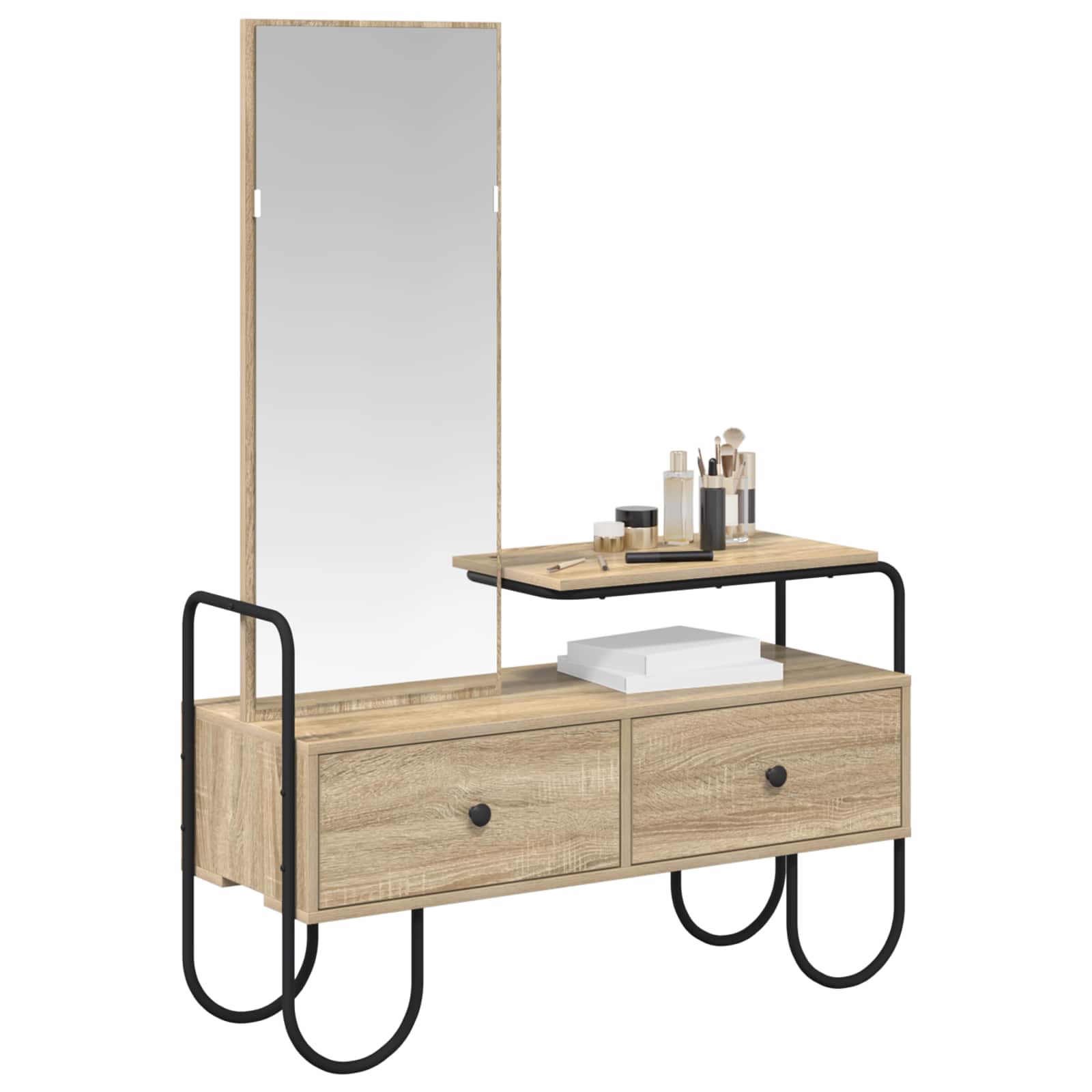 Toaletni stol s ladicama Hrast sonoma 100 x 36,5 x 136 cm