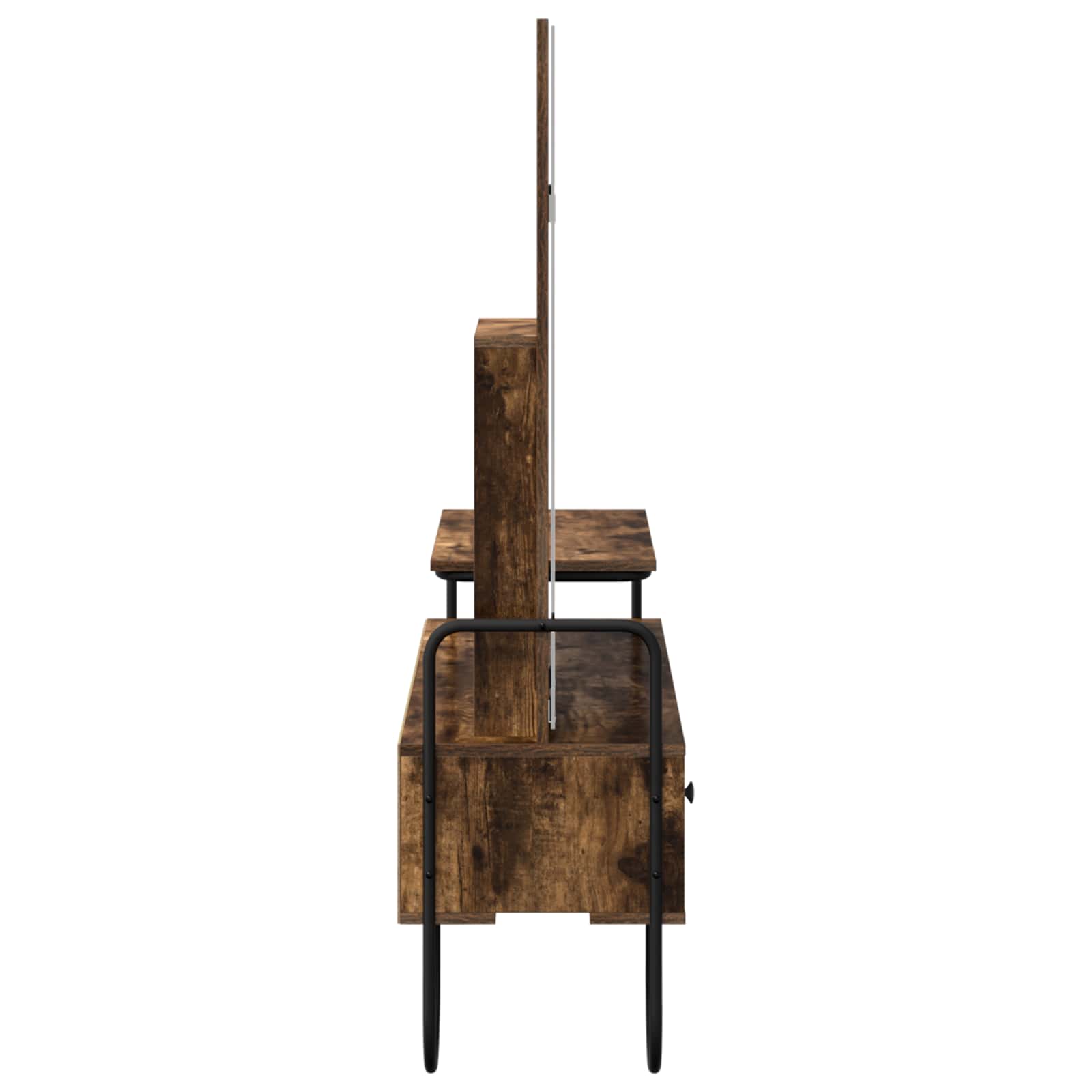Toaletni stol s ladicama Dimljeni hrast 100 x 36,5 x 136 cm
