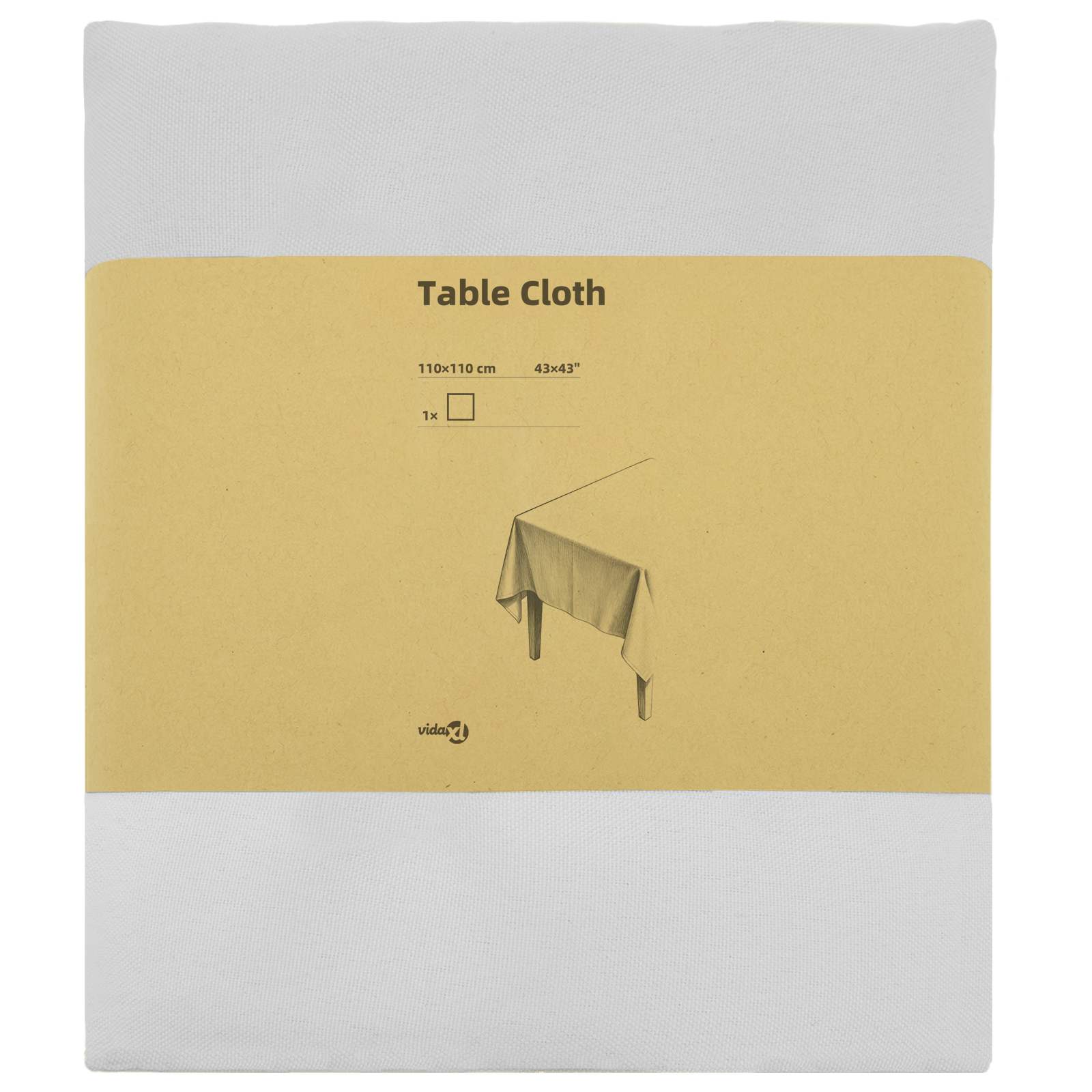 Tkanina za stol Četvrtasti Bijela 110 x 110 cm Poliester