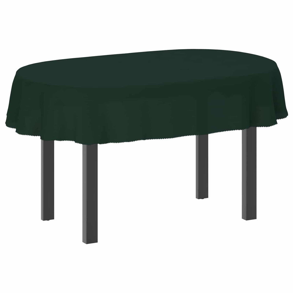 Tkanina za stol Ovalni Tamnozelena 130 x 220 cm Poliester