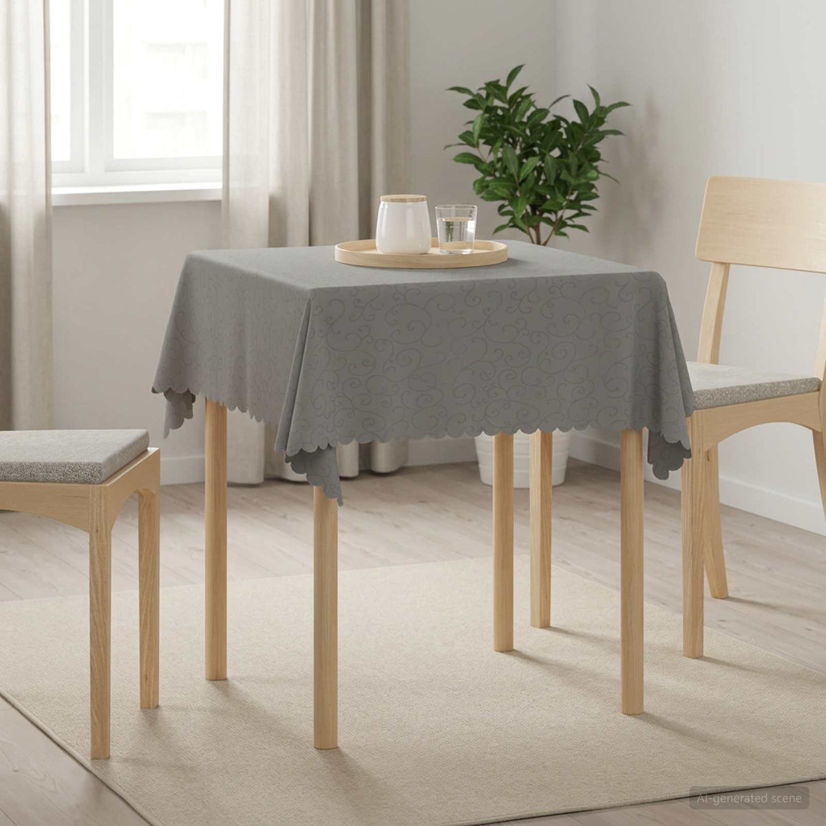 Tkanina za stol Četvrtasti Svjetlosiva 90 x 90 cm