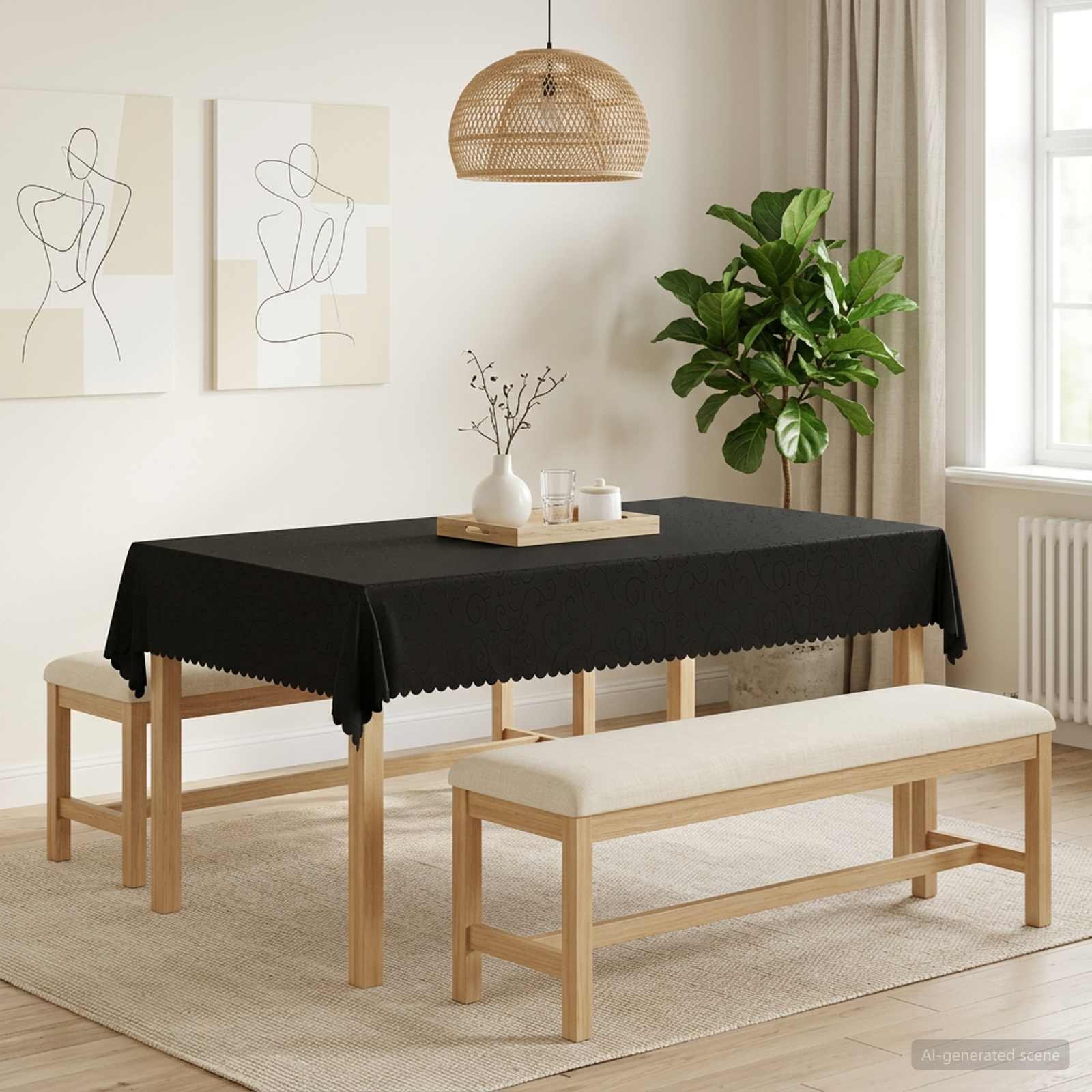 Tkanina za stol Pravokutni Tamnosiva 110 x 160 cm