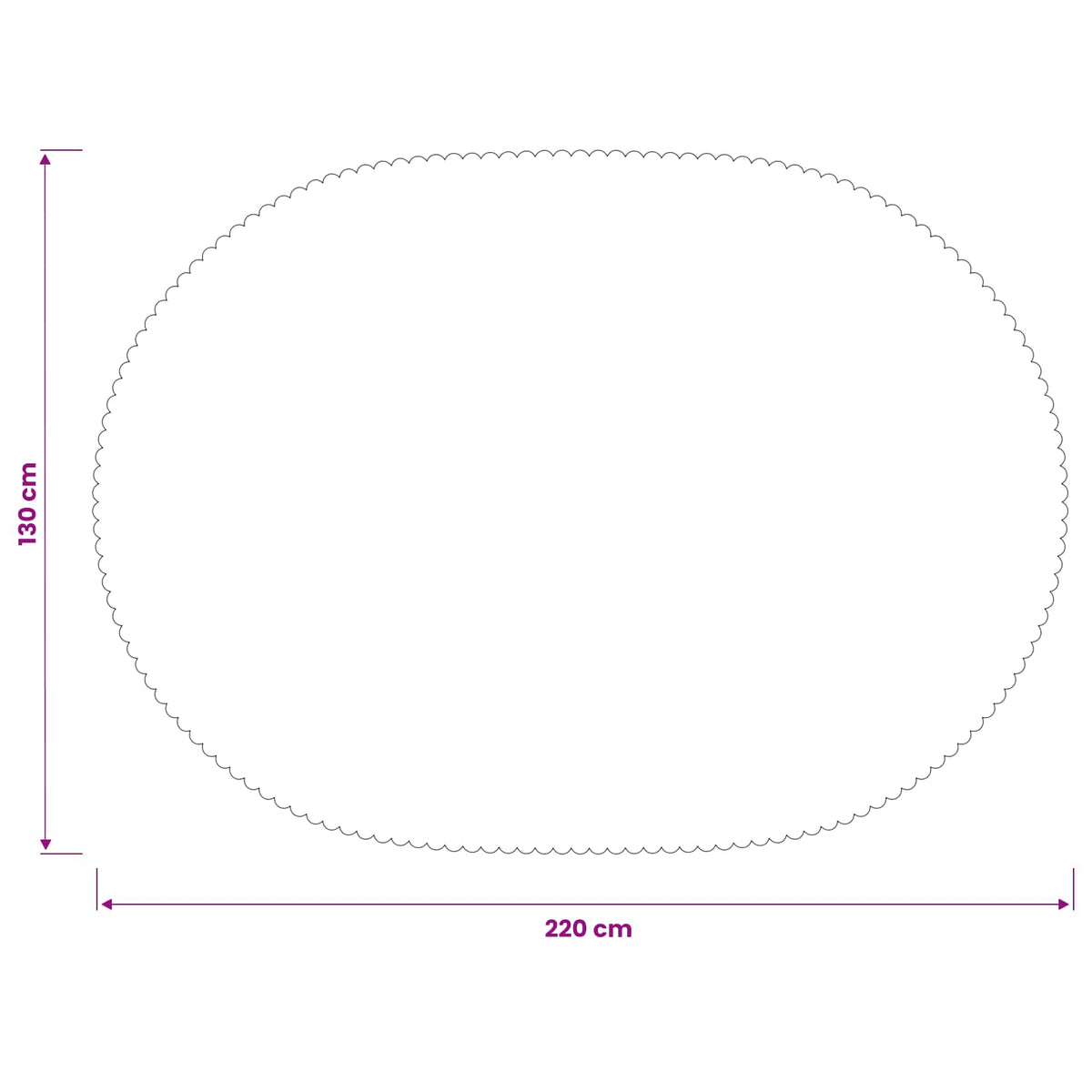 Tkanina za stol Ovalni Tamnosiva 130 x 220 cm