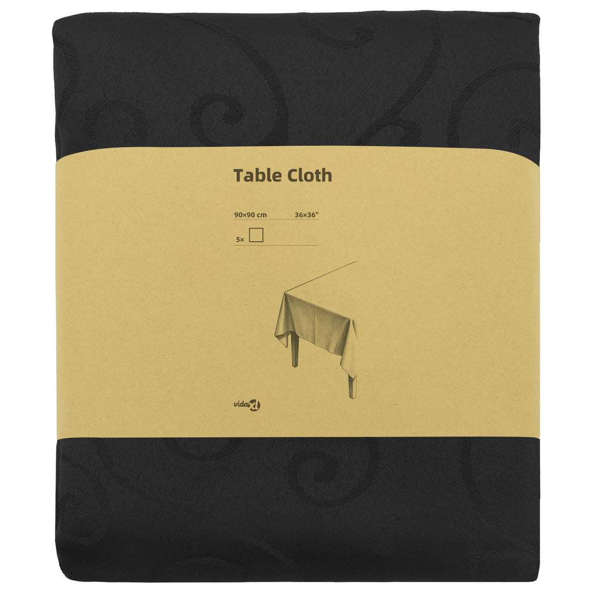 Tkanina za stol 5 kom. Četvrtasti Tamnosiva 90 x 90 cm