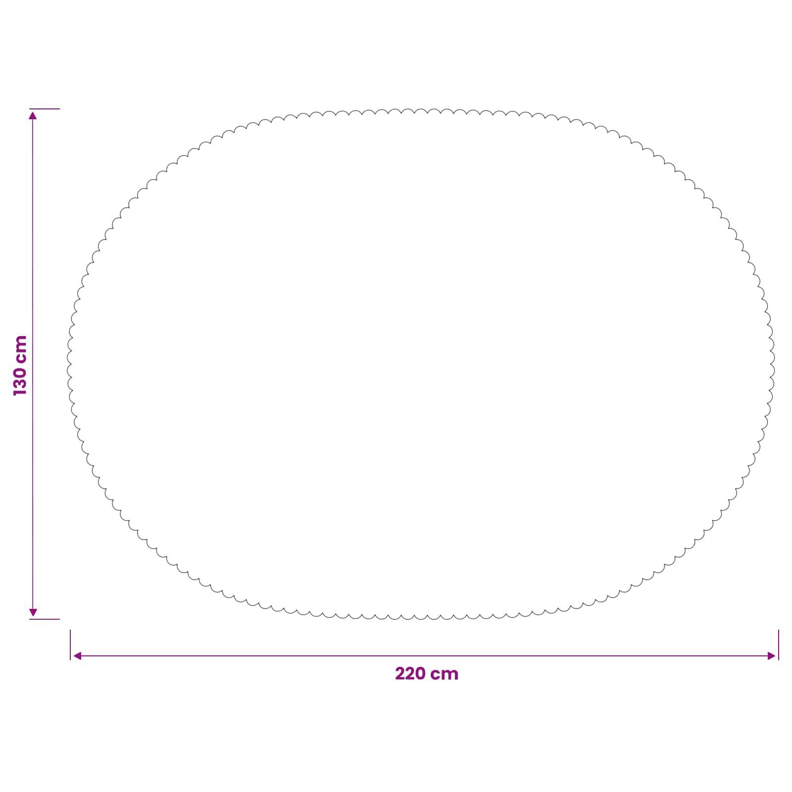 Tkanina za stol 5 kom. Ovalni Krem bijela 130 x 220 cm