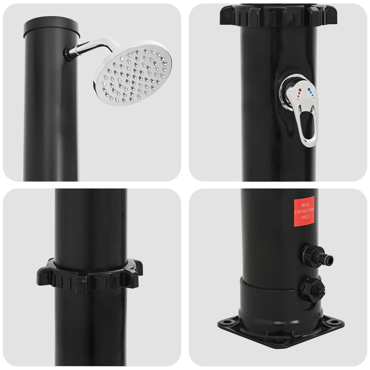 Solarni tuš s tušem i slavinom 20 l PVC, ABS, Legirani cink