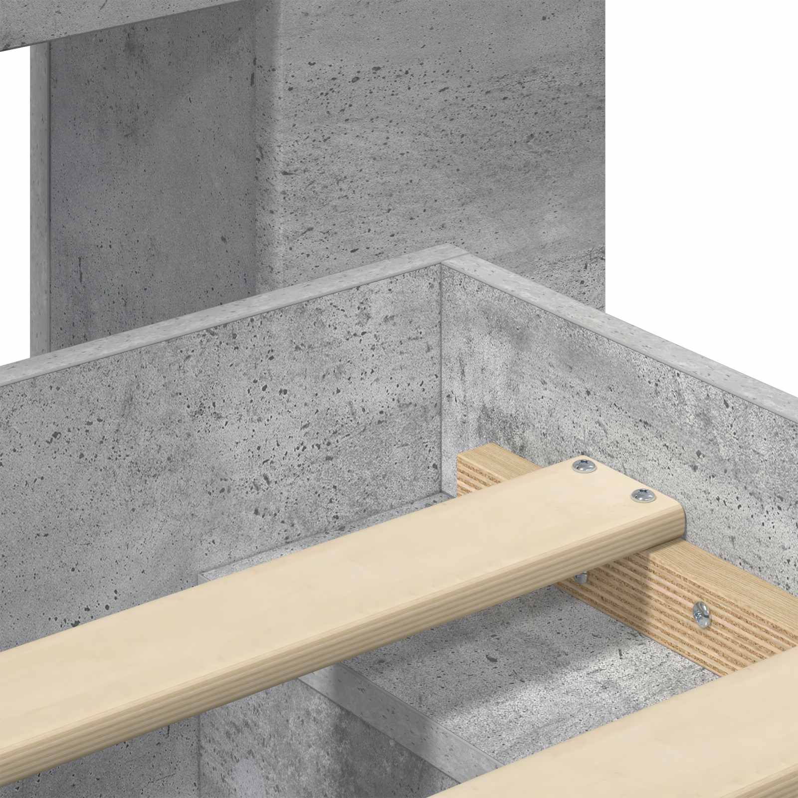 Okvir kreveta s pohranom Betonska siva 100 x 200 cm