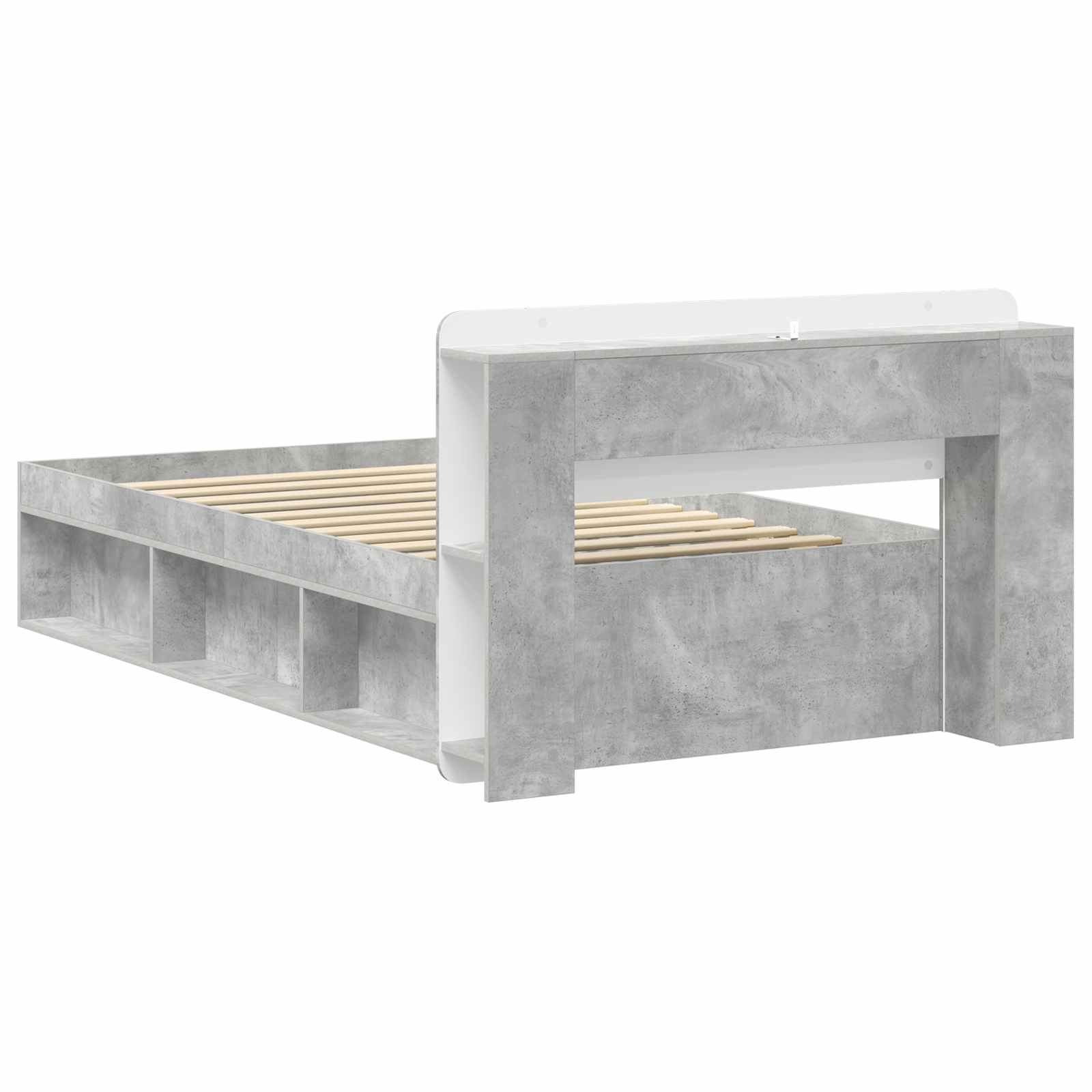 Okvir kreveta s pohranom Betonska siva 100 x 200 cm