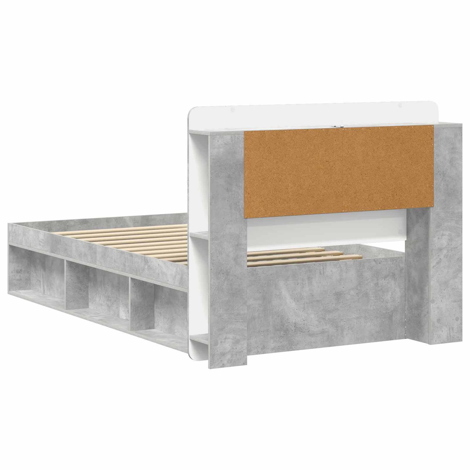 Okvir kreveta s pohranom s uzglavljem Betonska siva 80 x 200 cm
