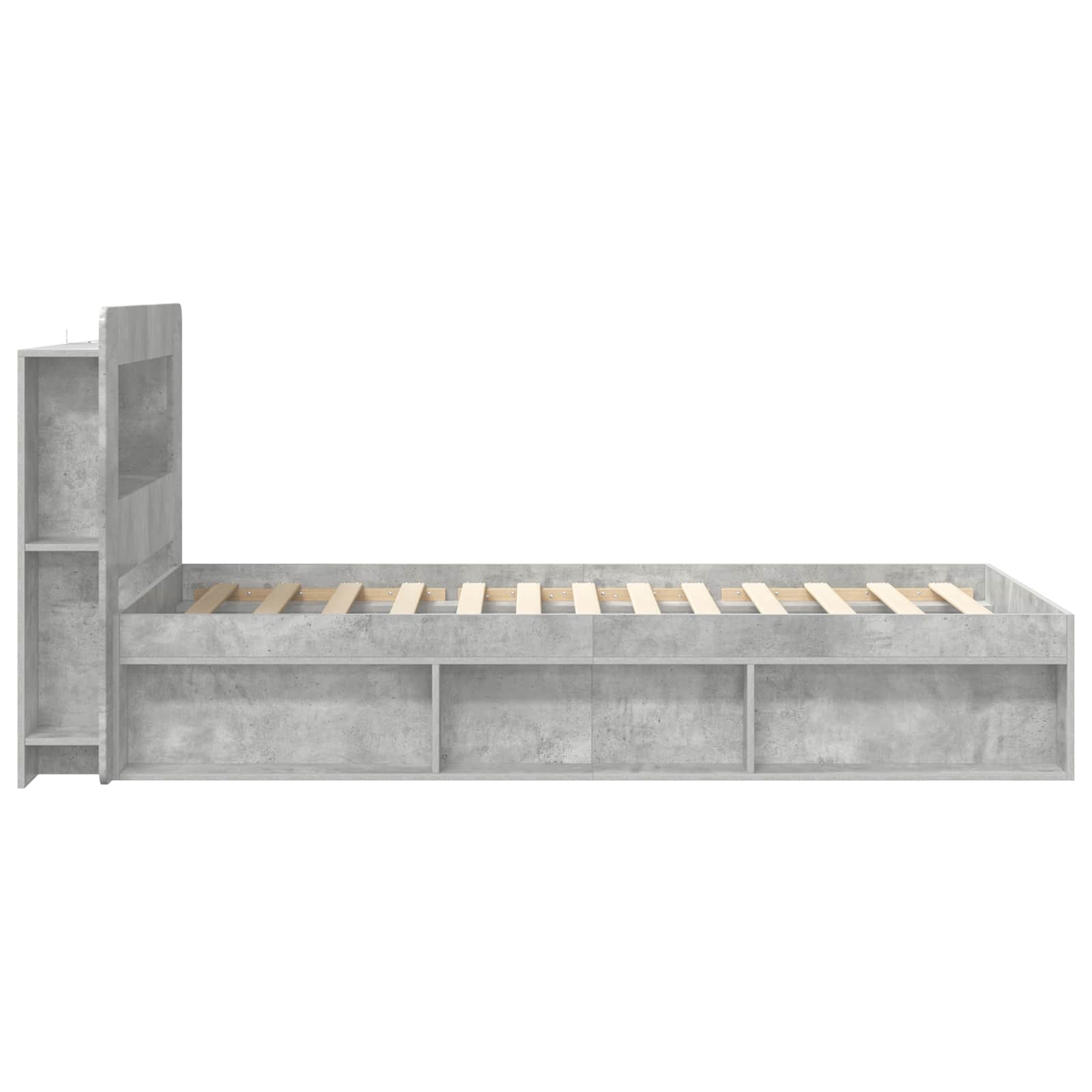 Okvir kreveta s pohranom s uzglavljem Betonska siva 80 x 200 cm