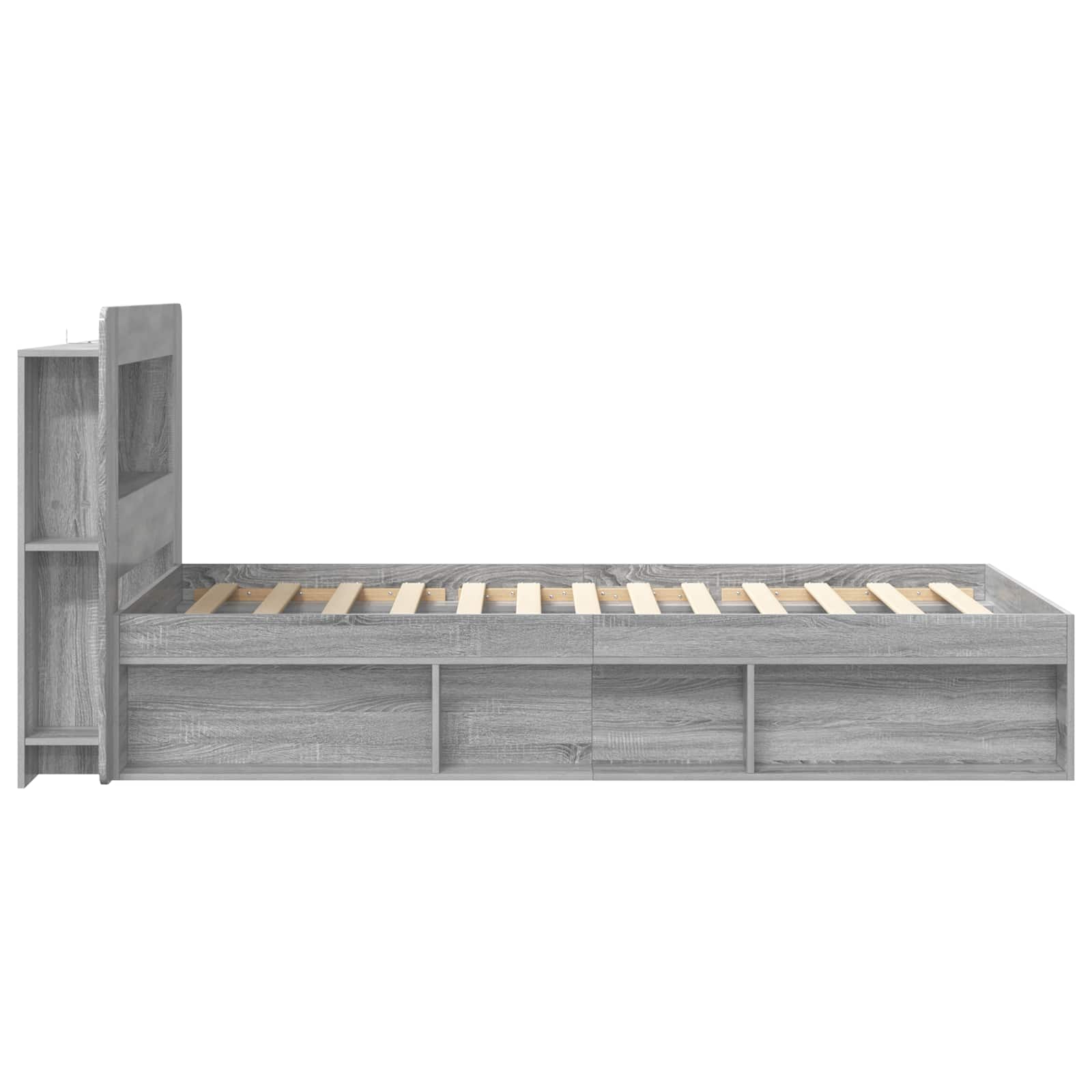 Okvir kreveta s pohranom s uzglavljem Siva Sonoma 80 x 200 cm