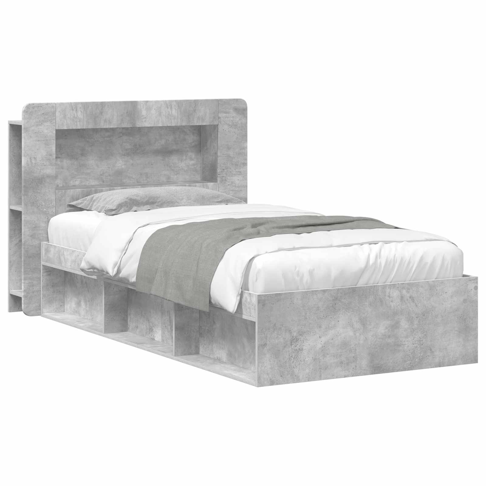 Okvir kreveta s pohranom Betonska siva 100 x 200 cm