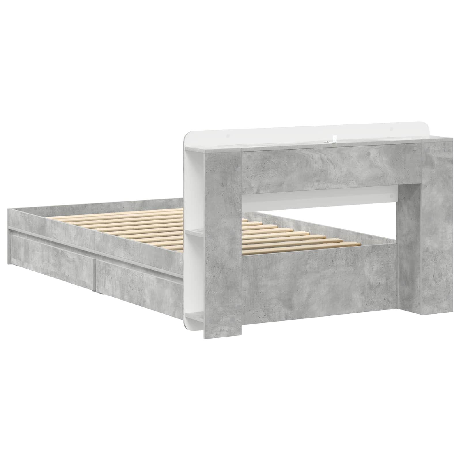 Okvir kreveta s pohranom s ladicama Betonska siva 75 x 190 cm