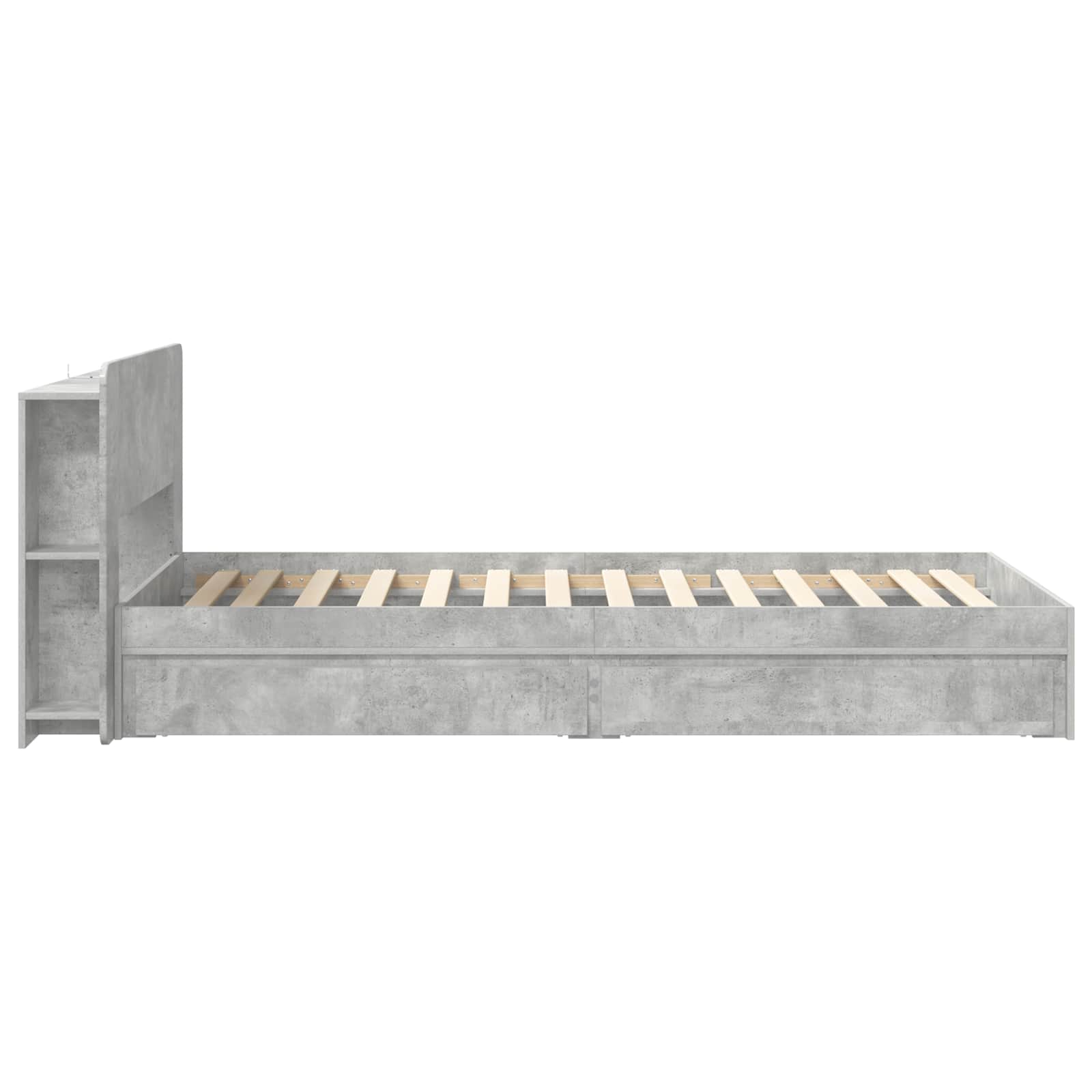 Okvir kreveta s pohranom s ladicama Betonska siva 75 x 190 cm