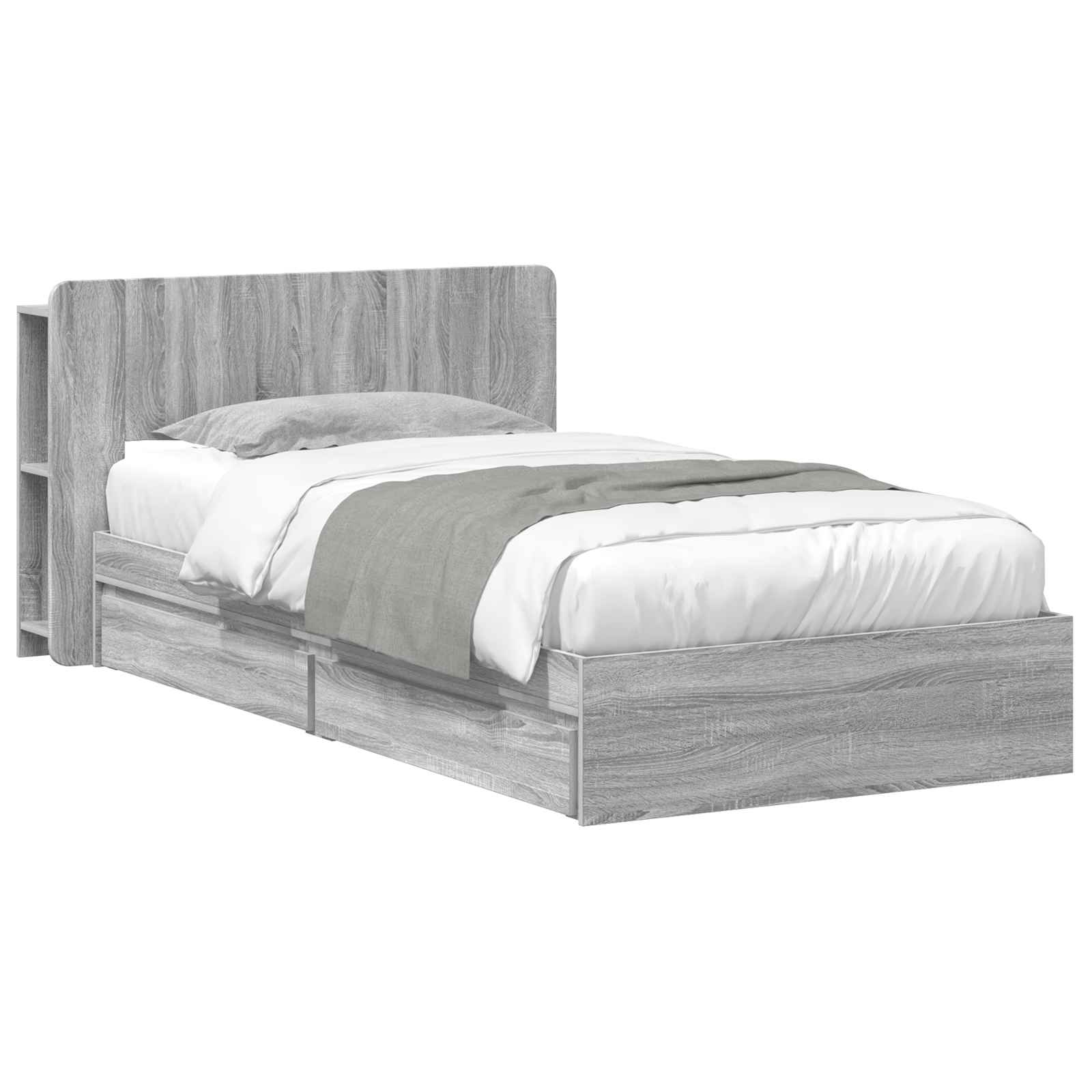 Okvir kreveta s pohranom s ladicama Siva Sonoma 75 x 190 cm
