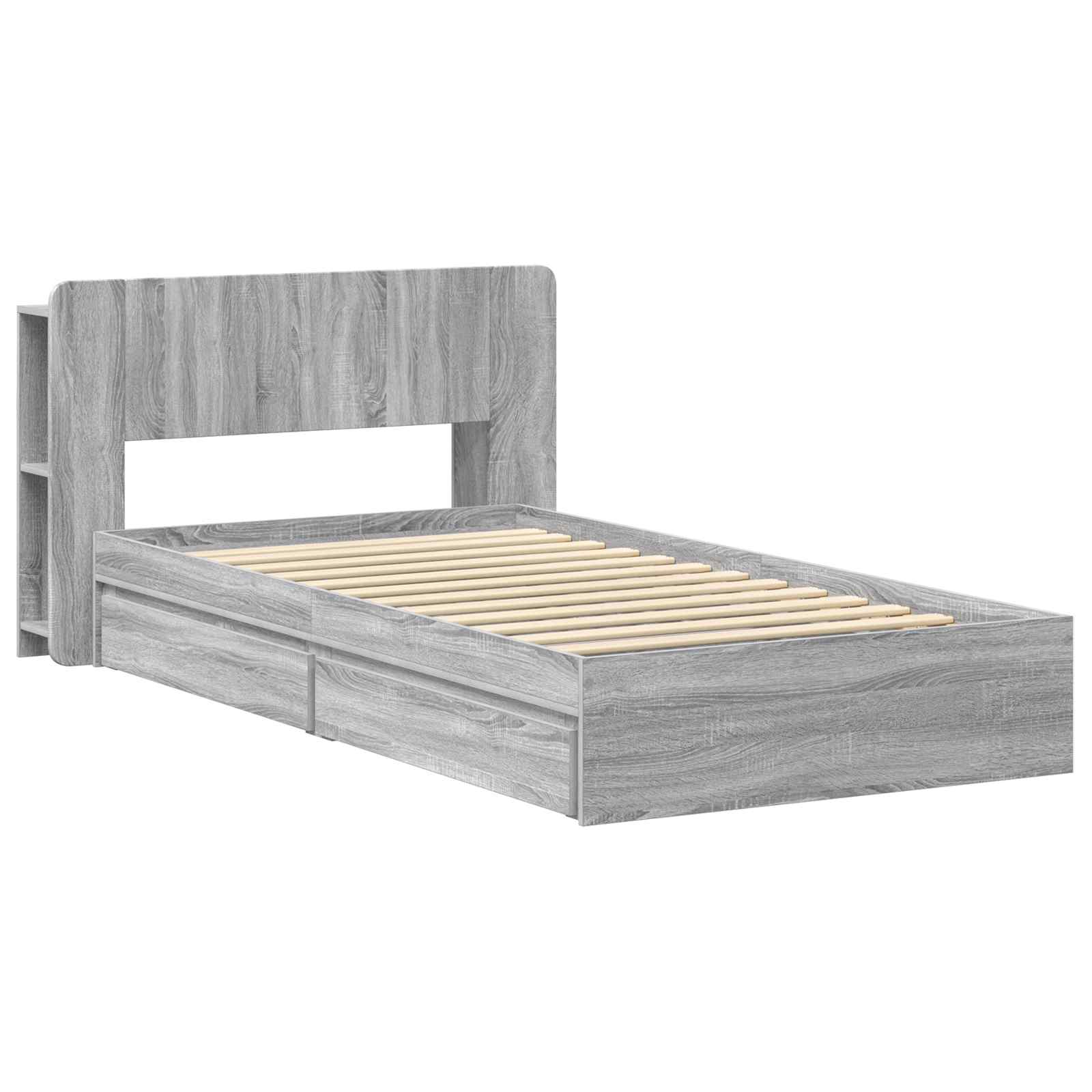 Okvir kreveta s pohranom s ladicama Siva Sonoma 100 x 200 cm