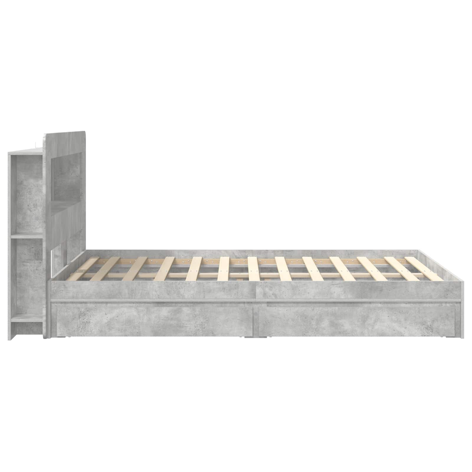 Okvir kreveta s pohranom s ladicama Betonska siva 135 x 190 cm