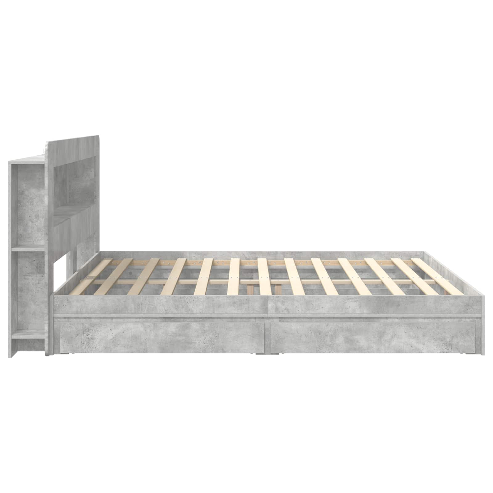 Okvir kreveta s pohranom s ladicama Betonska siva 200 x 200 cm