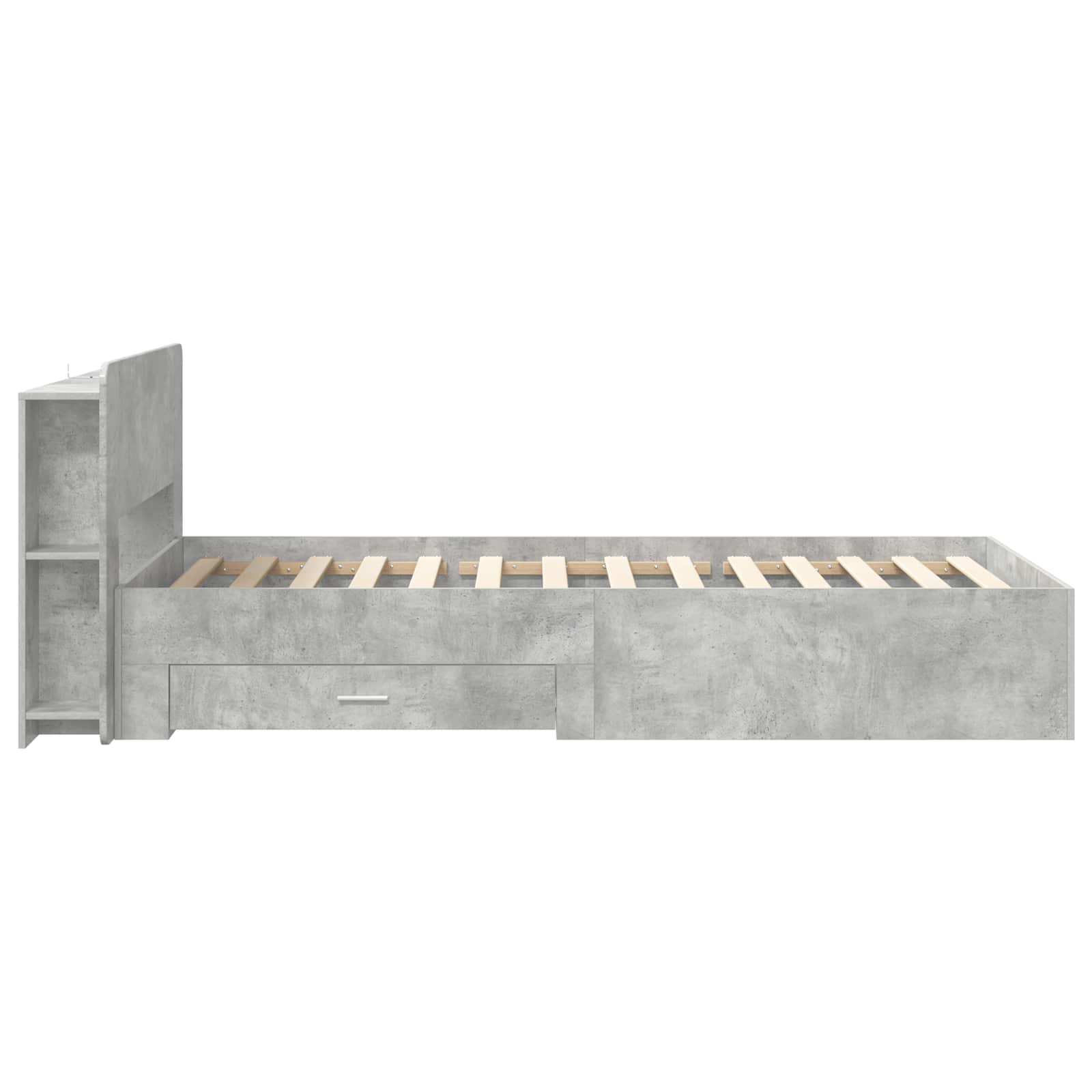 Okvir kreveta s pohranom s uzglavljem Betonska siva 80 x 200 cm