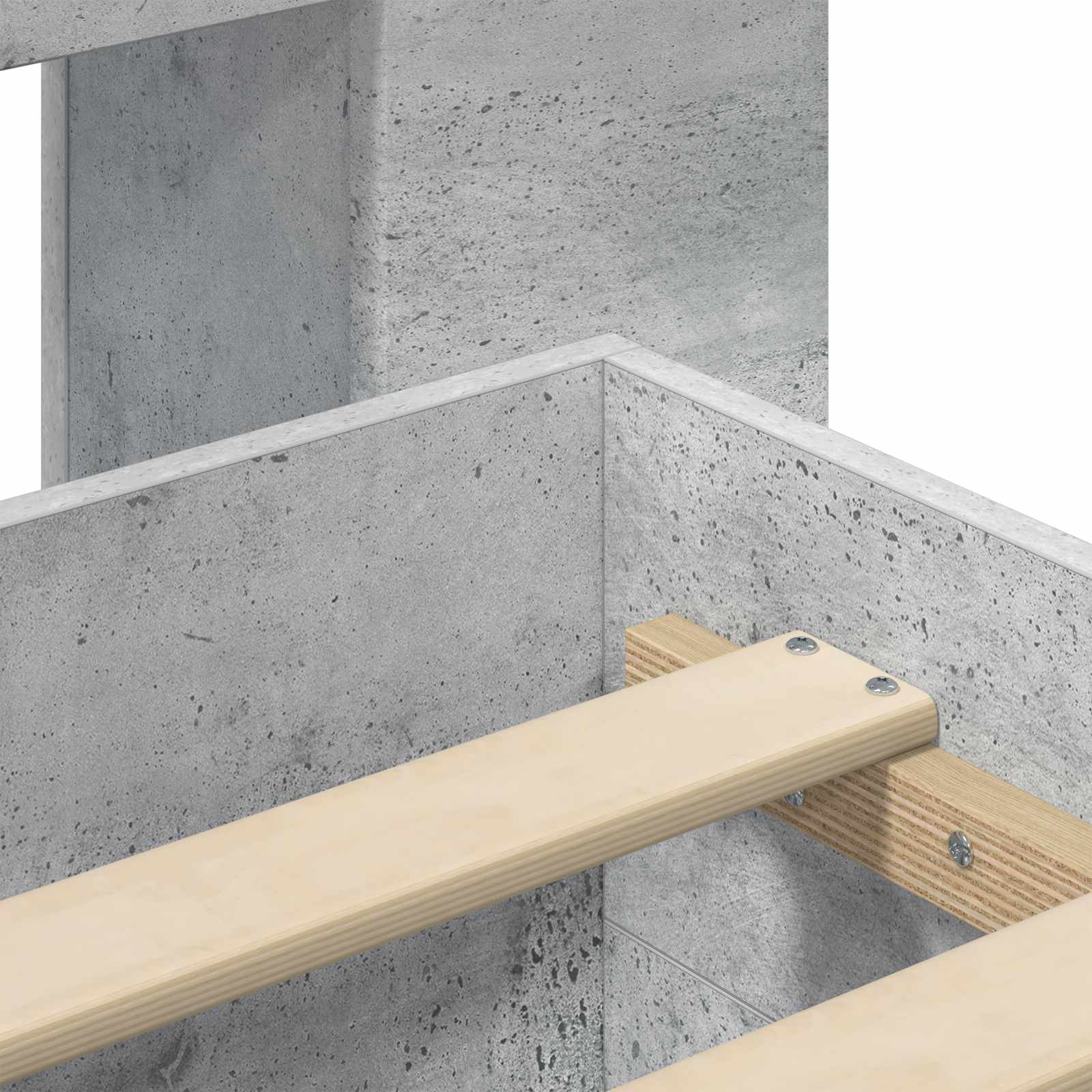 Okvir kreveta s pohranom Betonska siva 200 x 200 cm