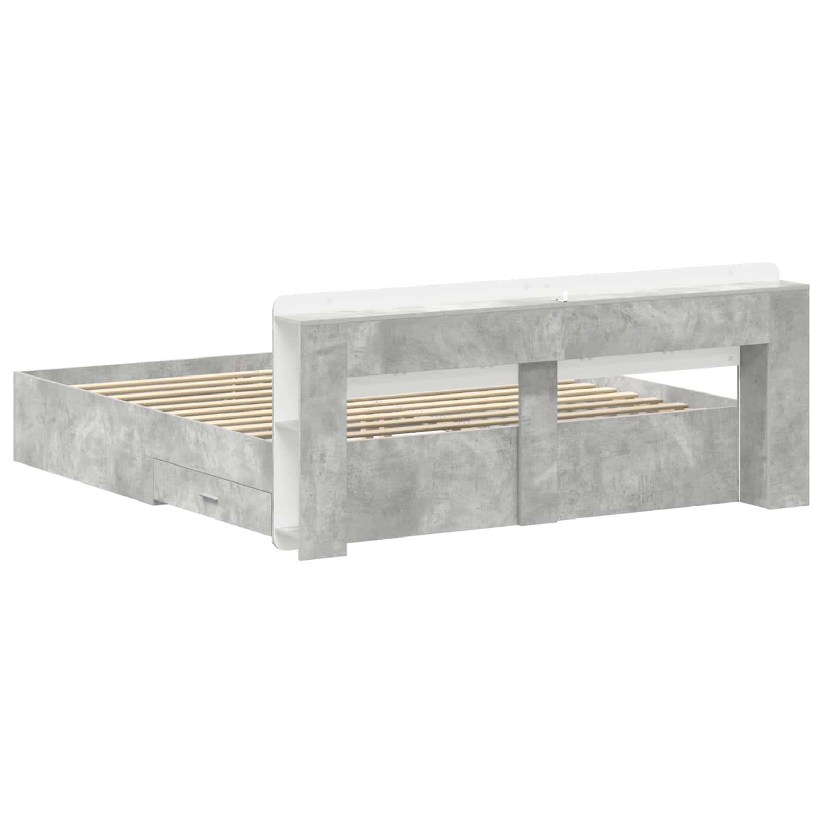 Okvir kreveta s pohranom Betonska siva 200 x 200 cm