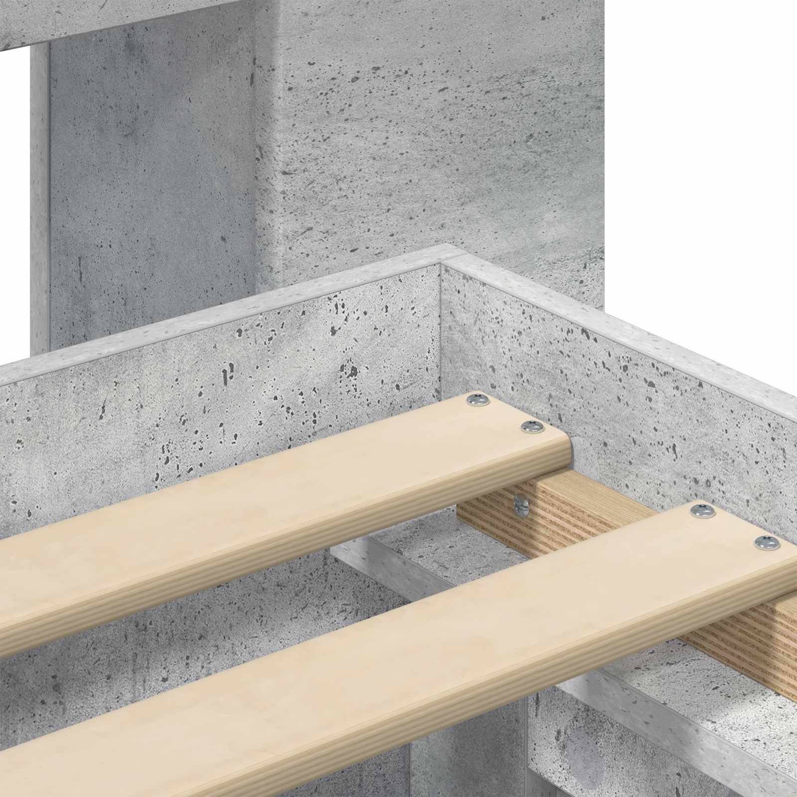 Okvir kreveta s pohranom s uzglavljem Betonska siva 80 x 200 cm