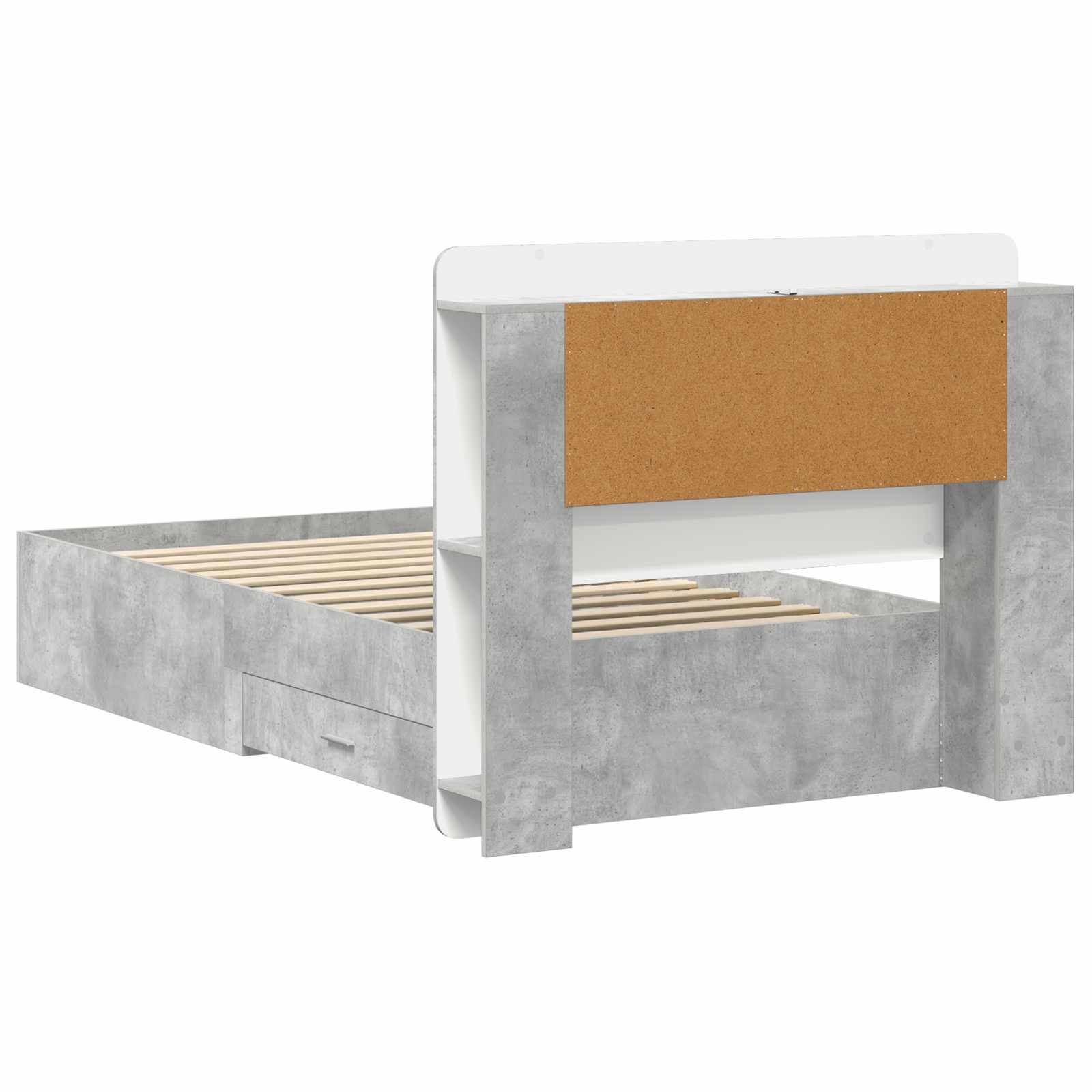 Okvir kreveta s pohranom s uzglavljem Betonska siva 80 x 200 cm