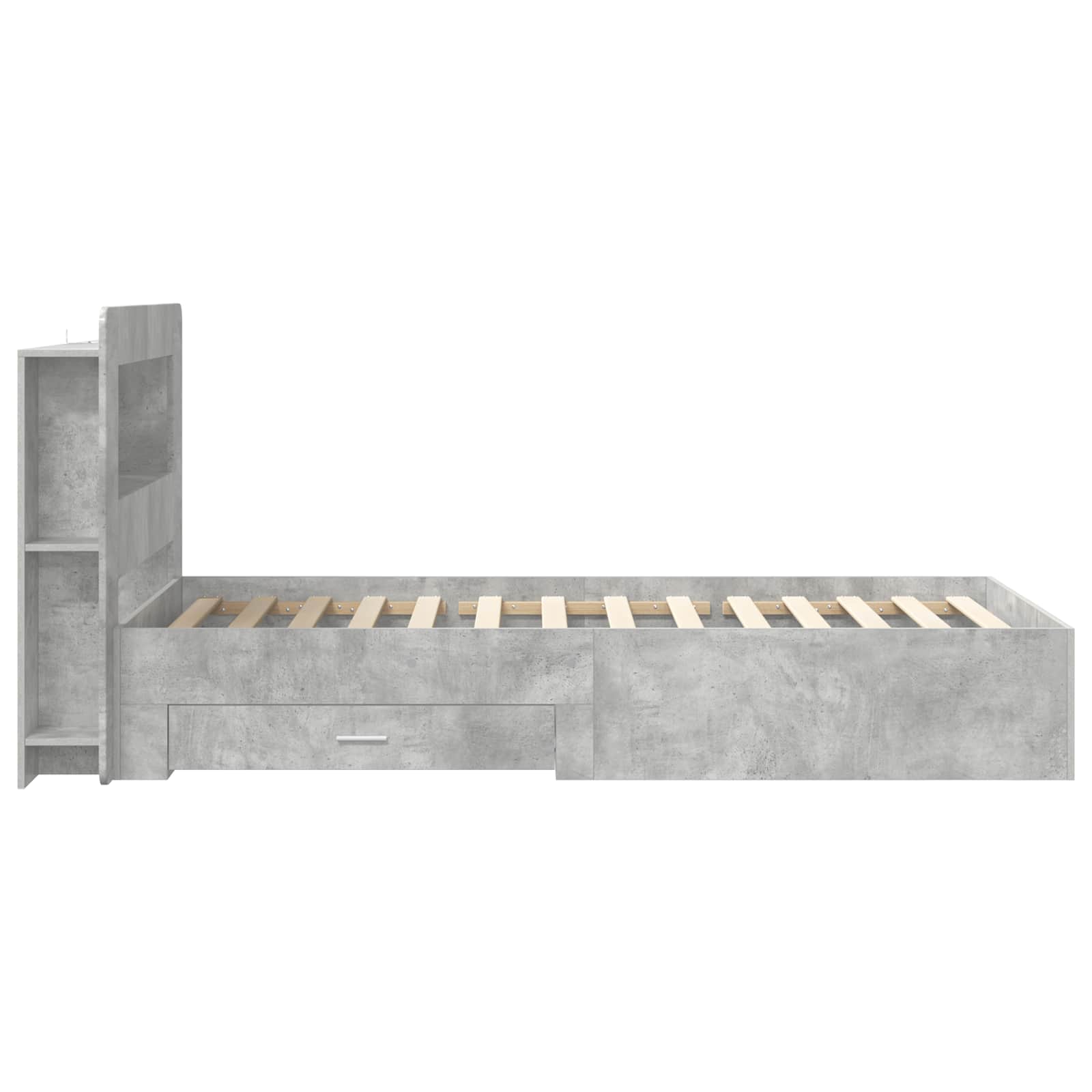 Okvir kreveta s pohranom s uzglavljem Betonska siva 80 x 200 cm
