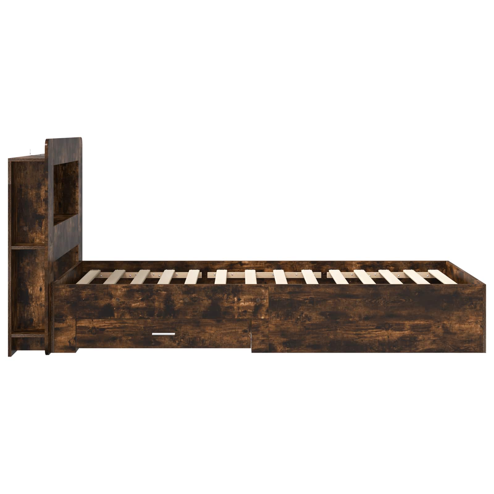 Okvir kreveta s pohranom Dimljeni hrast 80 x 200 cm